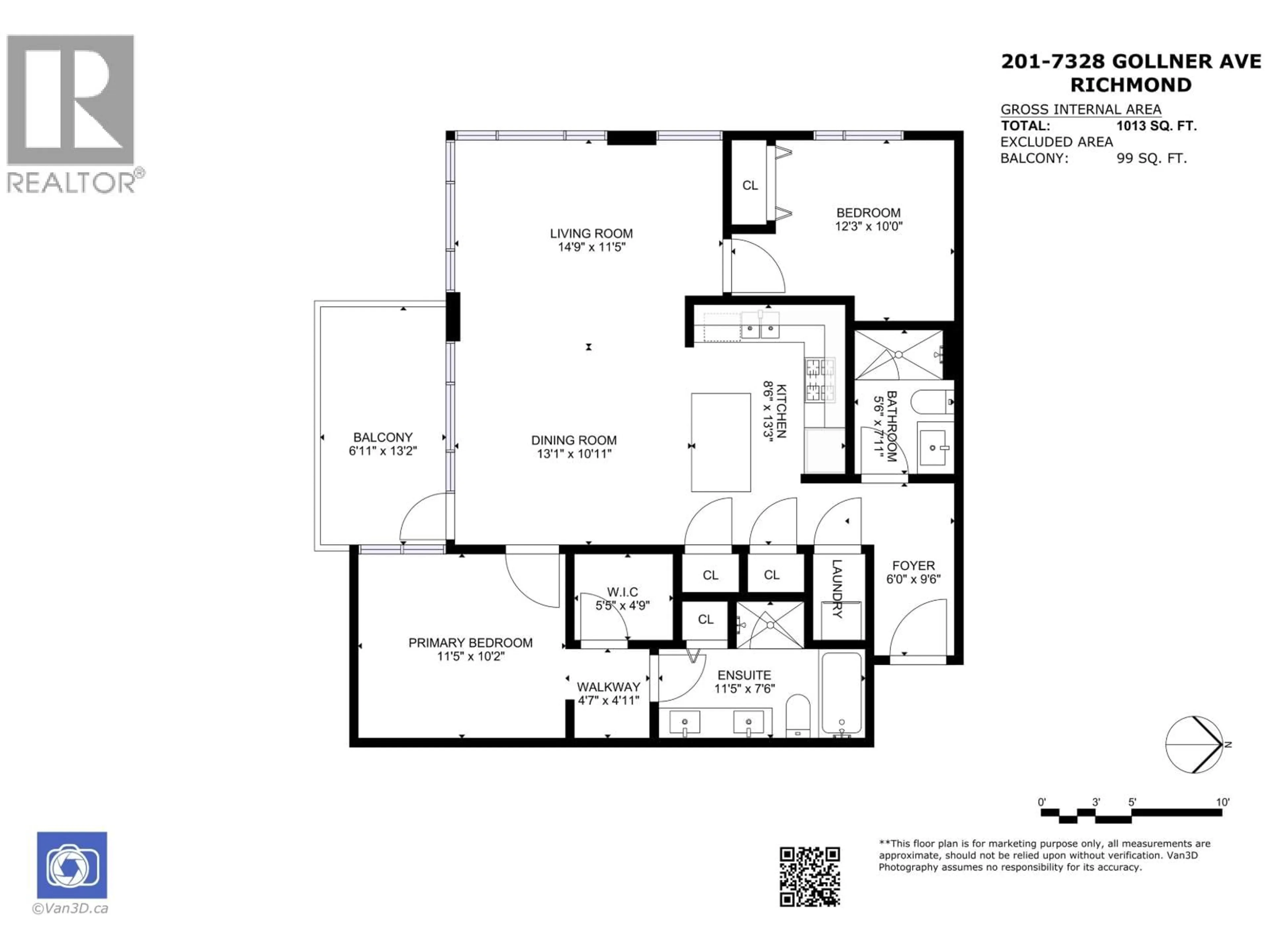 Floor plan for 201 - 7328 GOLLNER AVENUE, Richmond British Columbia V6Y0H7