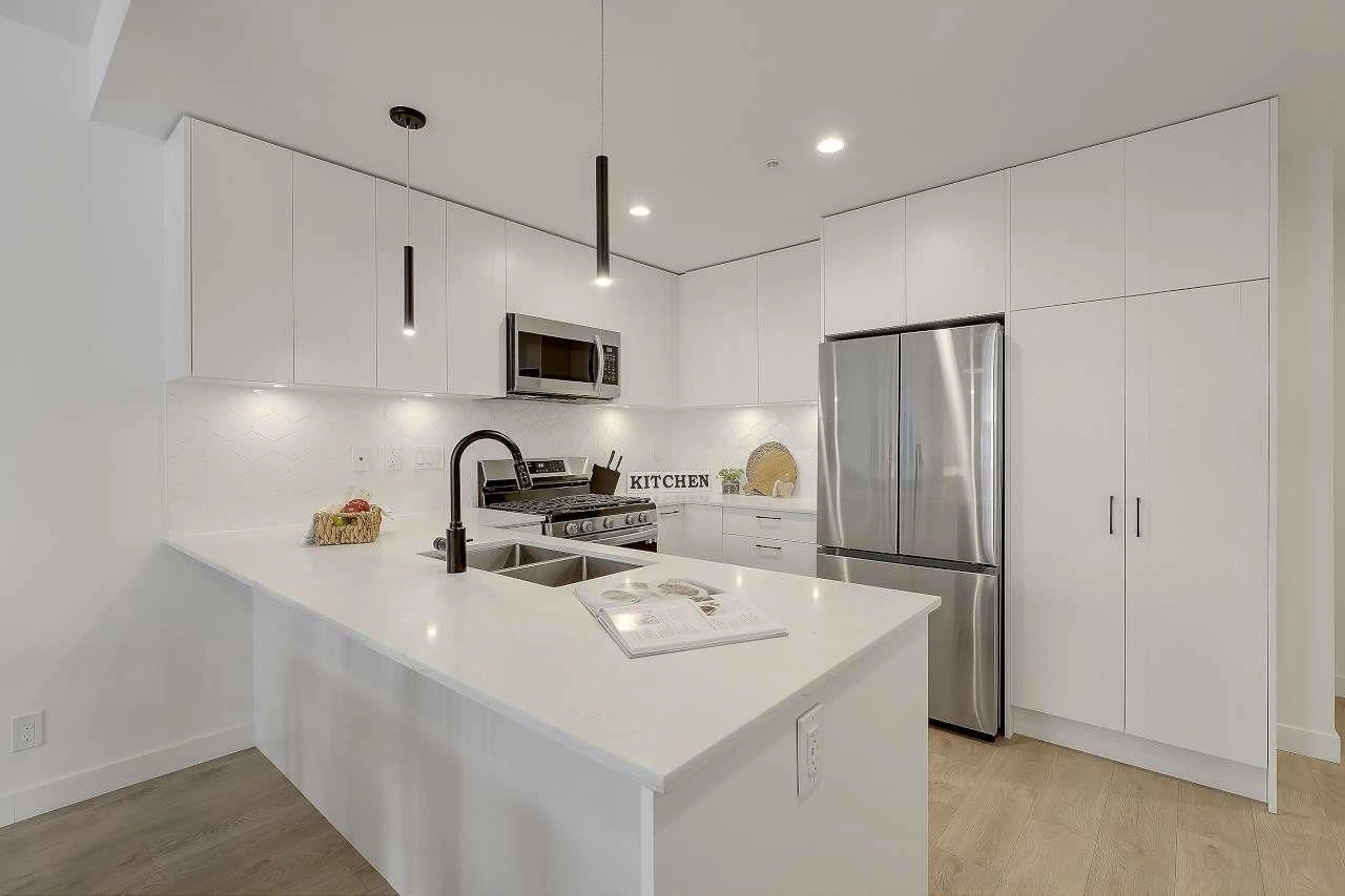 Open concept kitchen, ceramic/tile floor for F208 - 8353 200A, Langley British Columbia V2Y5K7
