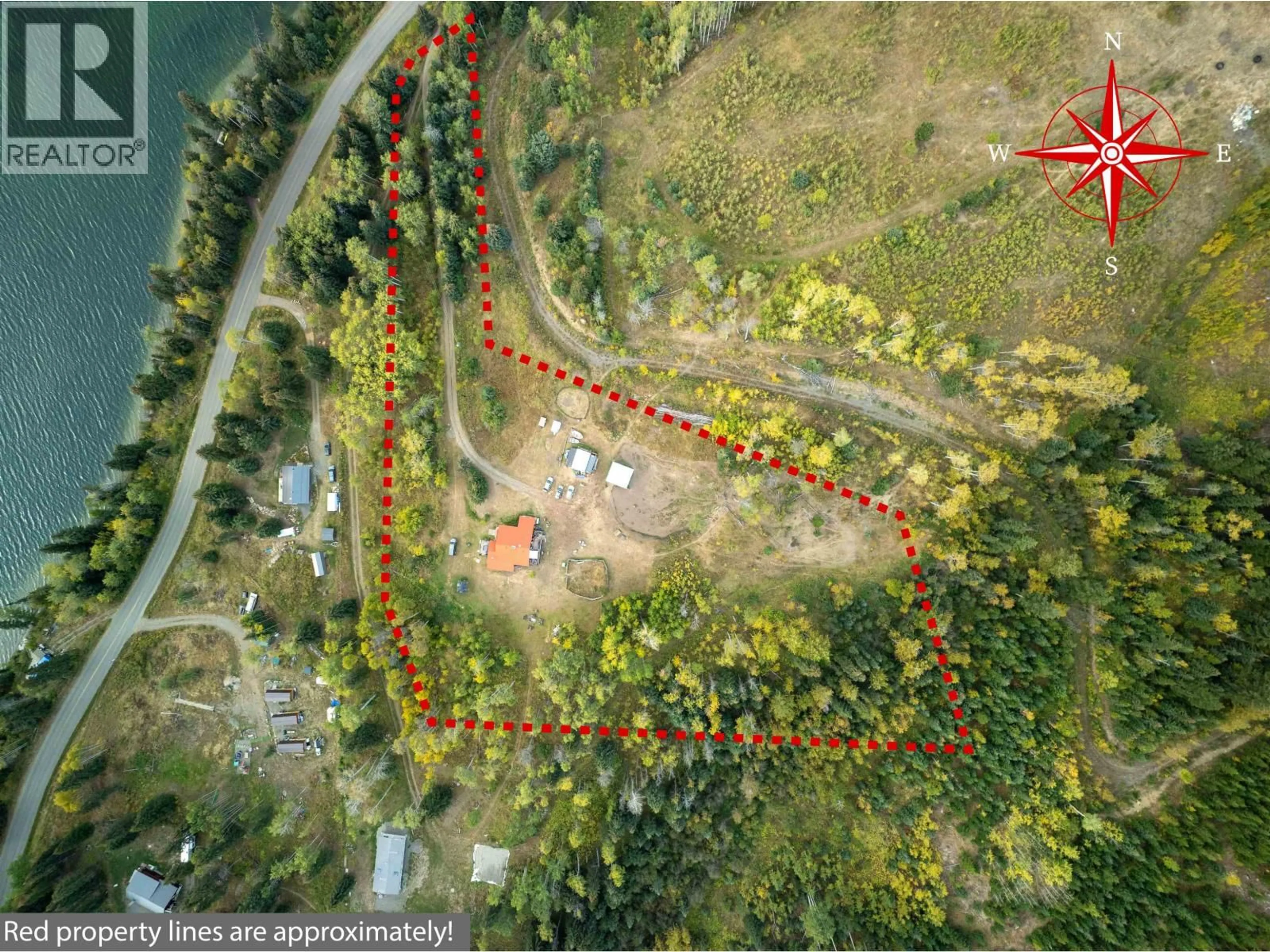A pic from outside/outdoor area/front of a property/back of a property/a pic from drone, unknown for 8399 BRIDGE LAKE ROAD, Bridge Lake British Columbia V0K1X2