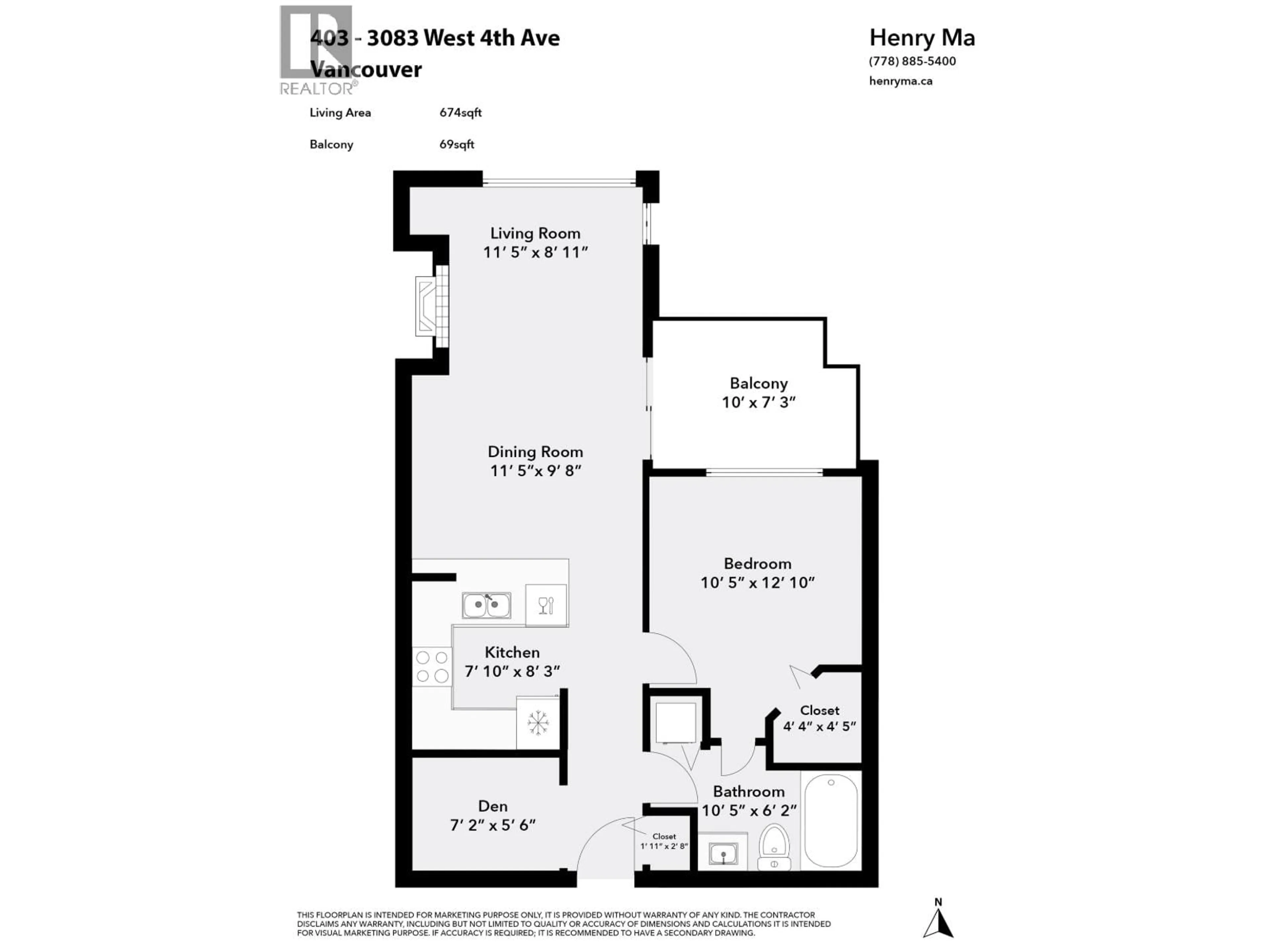Floor plan for 403 - 3083 4TH AVENUE, Vancouver British Columbia V6K1R5