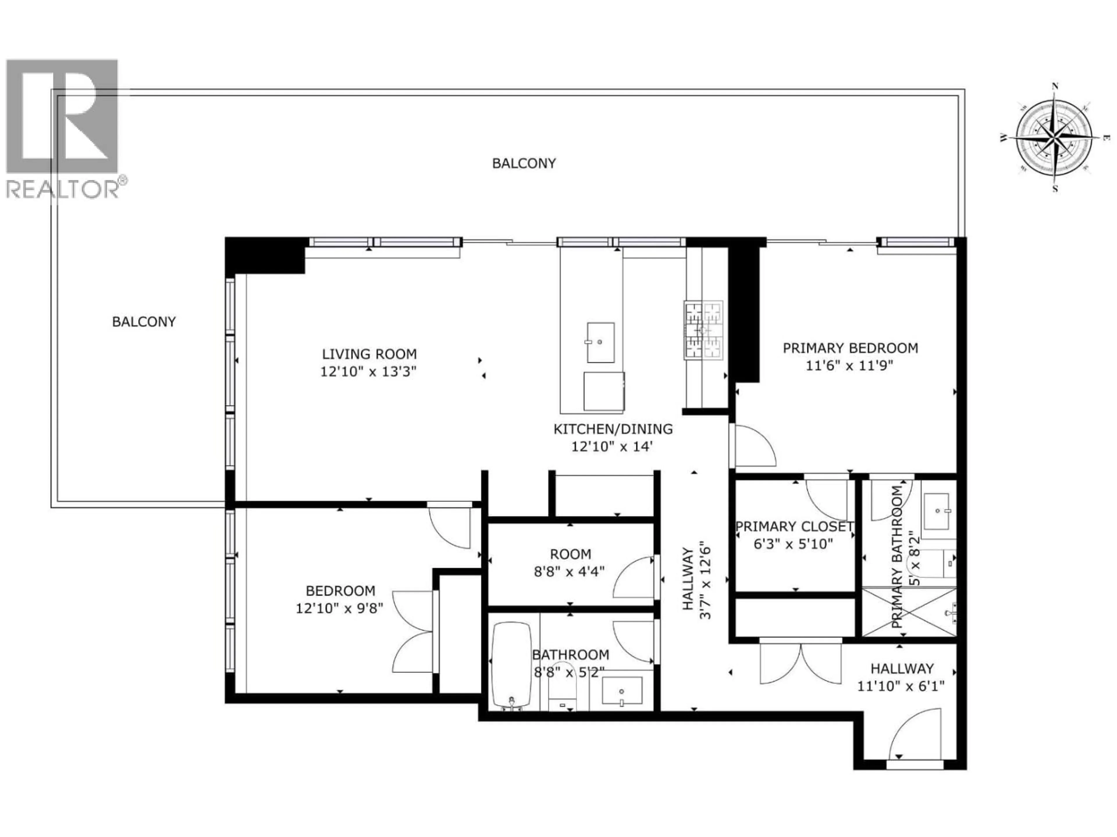 Floor plan for 2705 - 4711 HAZEL STREET, Burnaby British Columbia V5H0J9