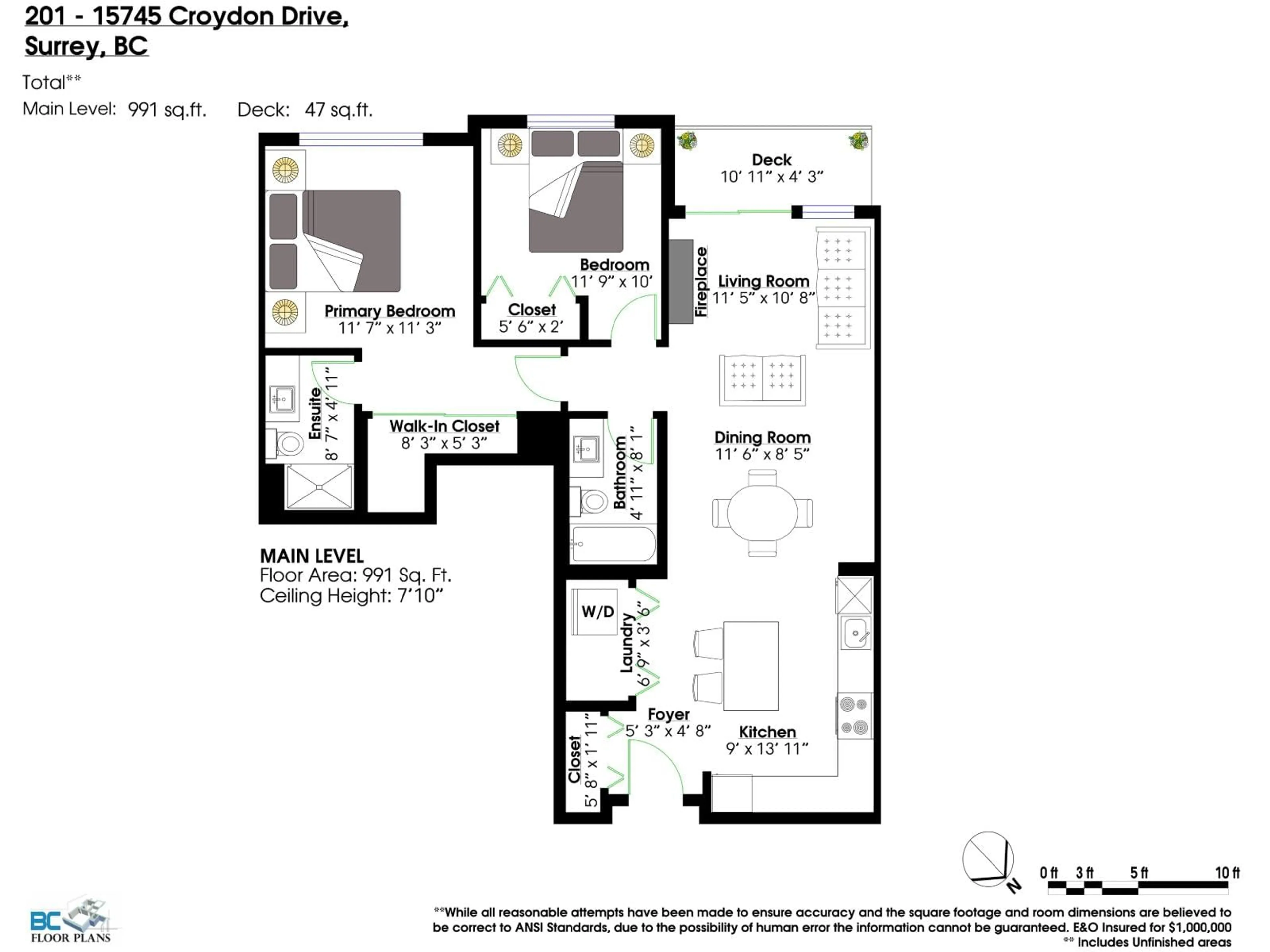 Floor plan for 201 - 15745 CROYDON, Surrey British Columbia V3Z2L5