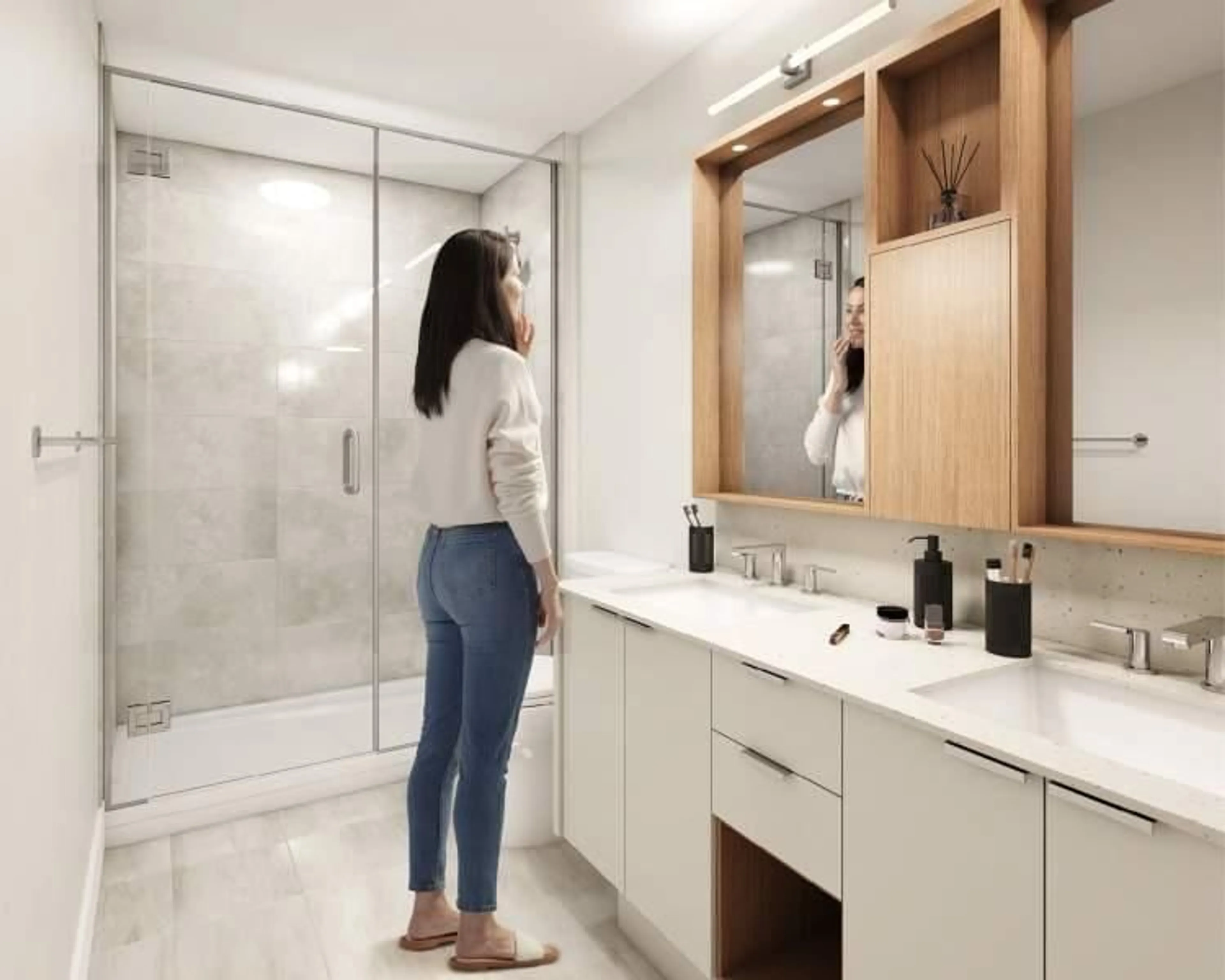 Contemporary bathroom, ceramic/tile floor for 105 - 13788 76 AVENUE, Surrey British Columbia V3W3V9