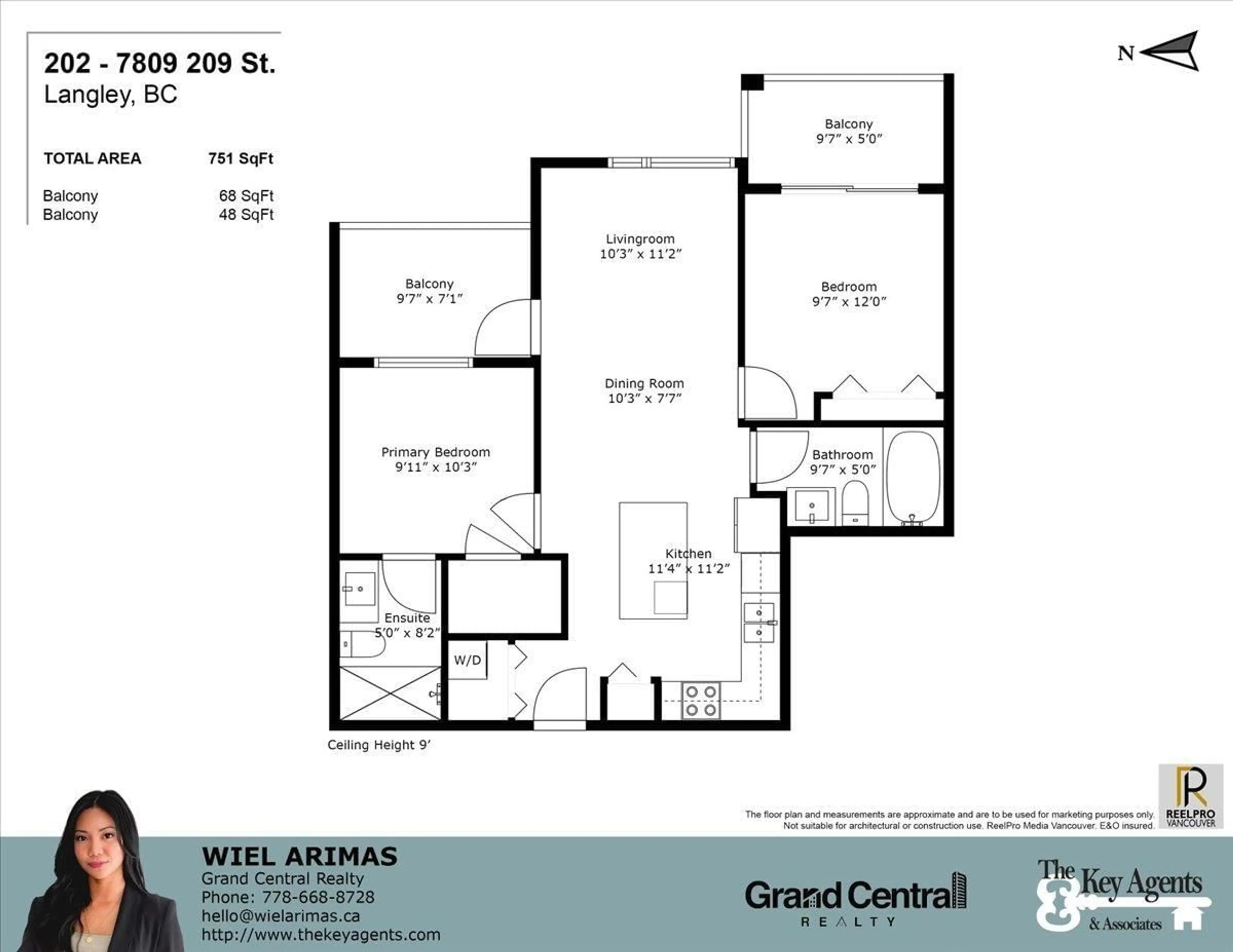 Floor plan for 202 - 7809 209, Langley British Columbia V2Y3N6