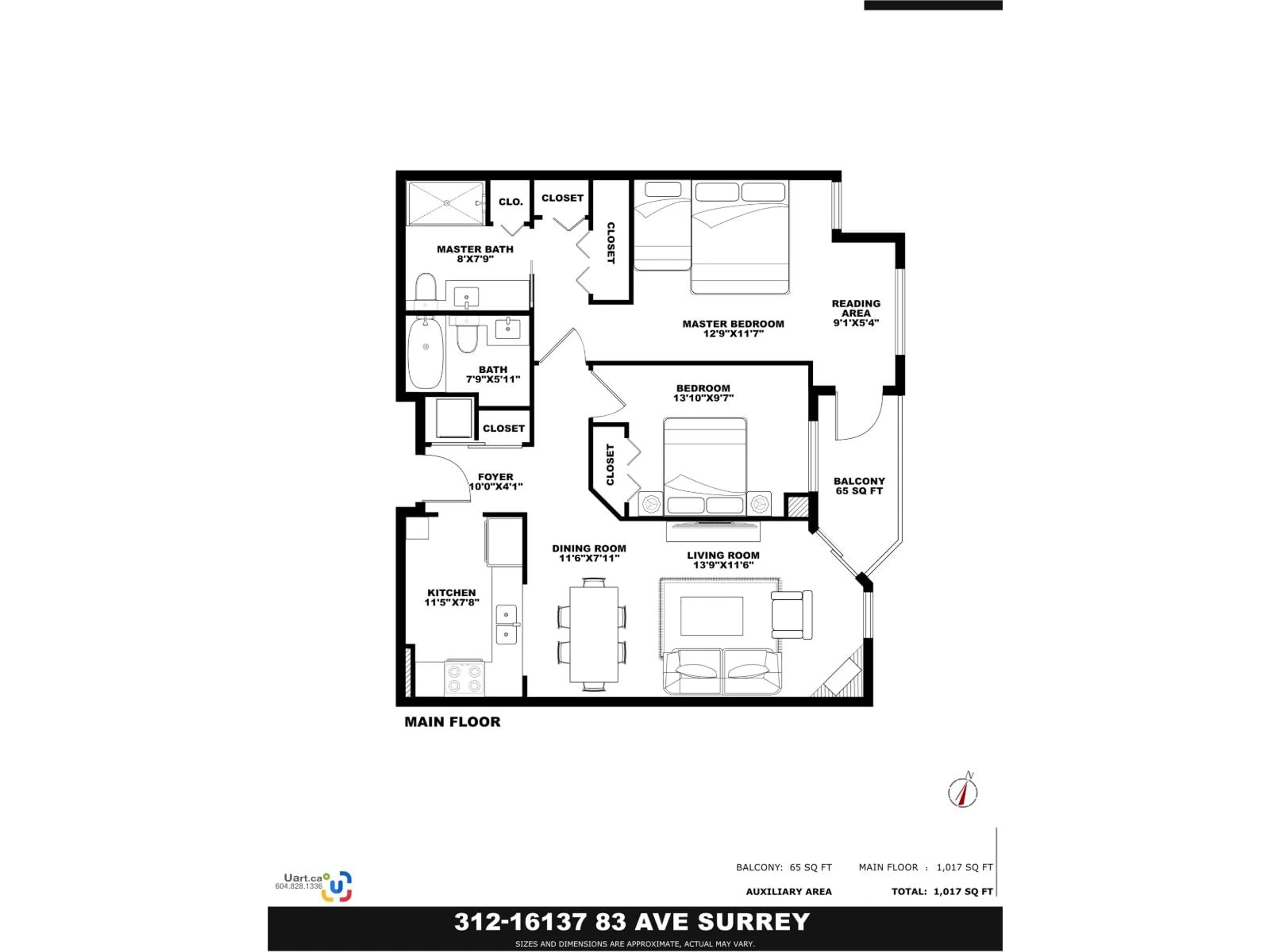 Floor plan for 312 - 16137 83, Surrey British Columbia V4N0N1