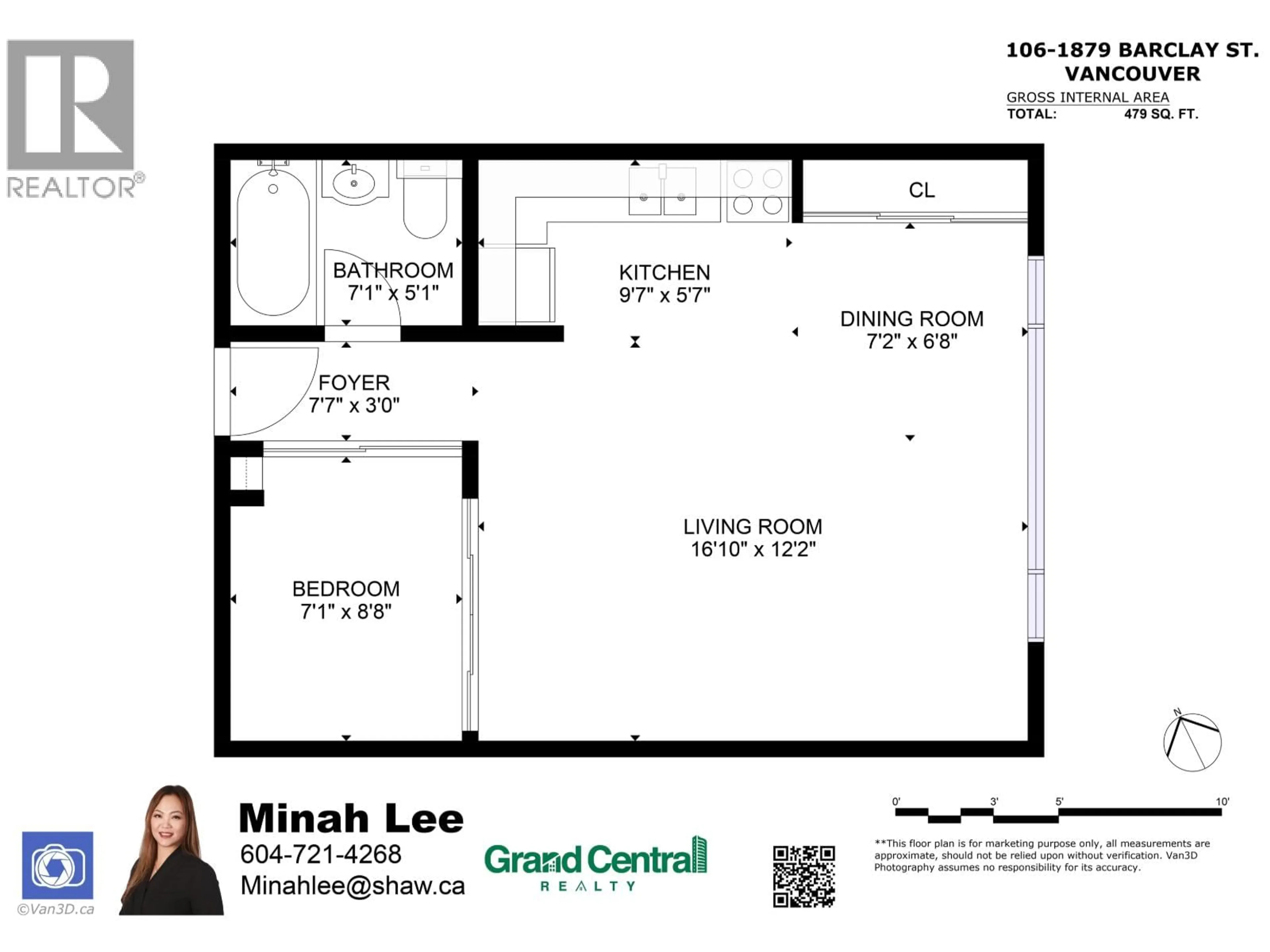 Floor plan for 106 - 1879 BARCLAY STREET, Vancouver British Columbia V6G1K7