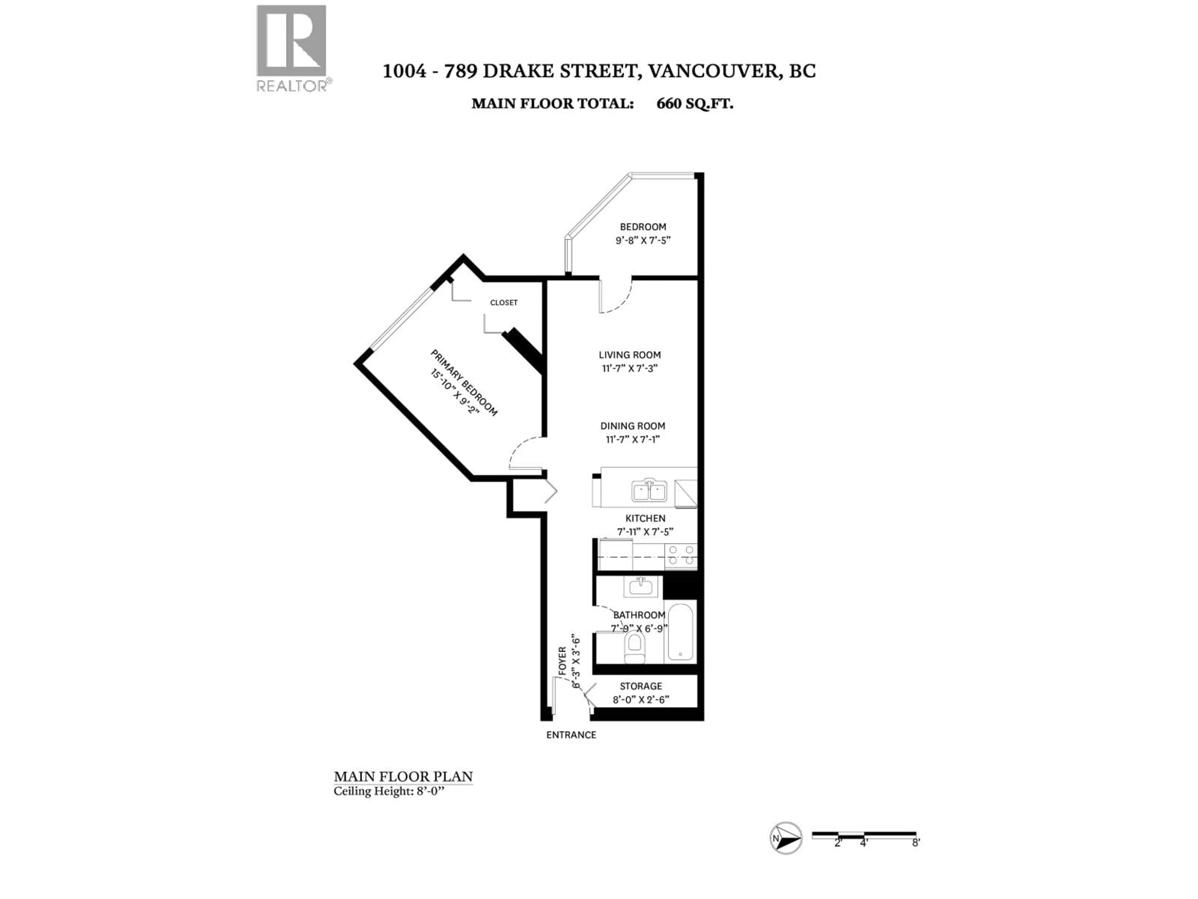 Floor plan for 1004 - 789 DRAKE STREET, Vancouver British Columbia V6Z2N7