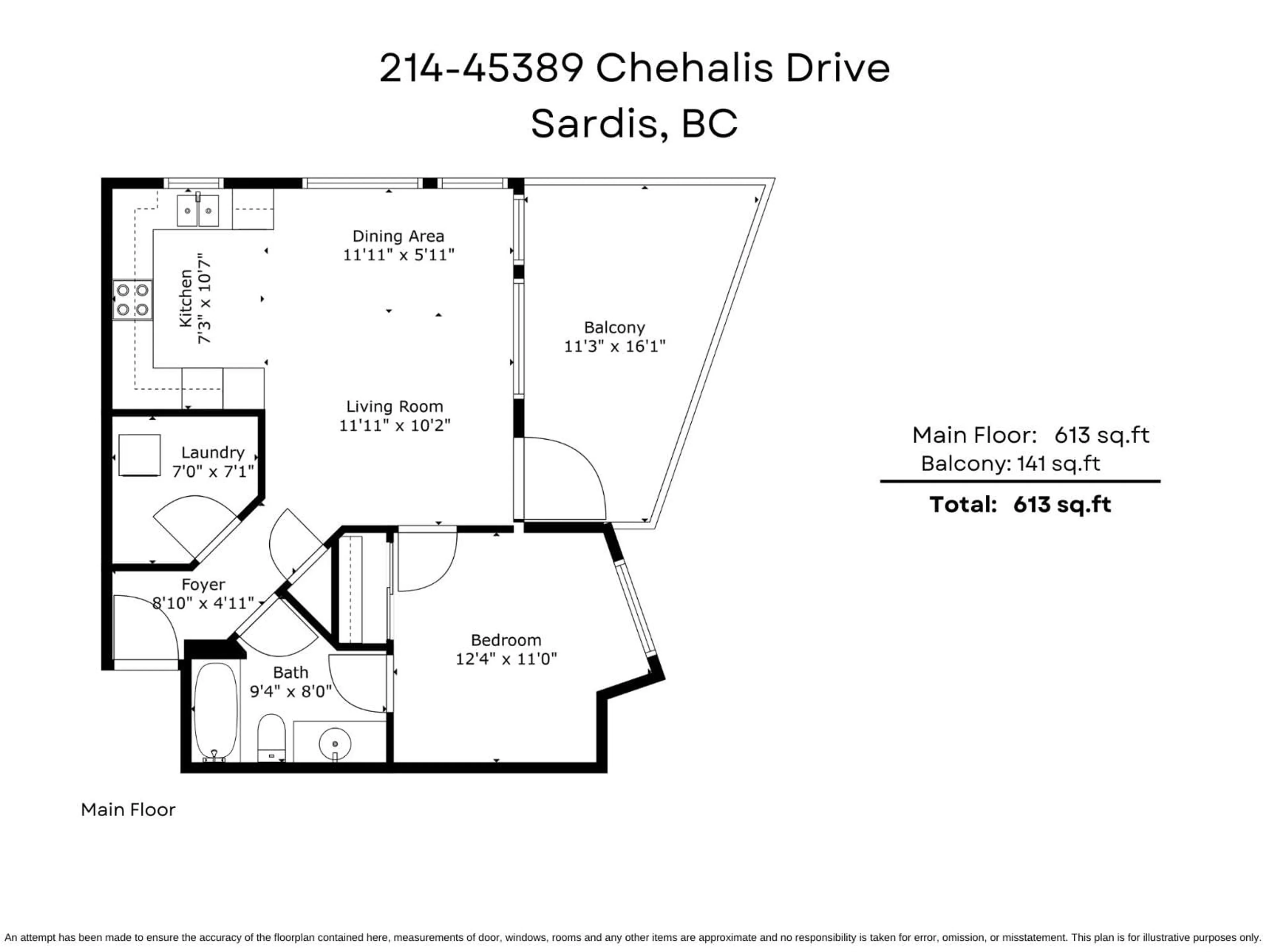 Floor plan for 214 - 45389 CHEHALIS DRIVE, Chilliwack British Columbia V2R0S1