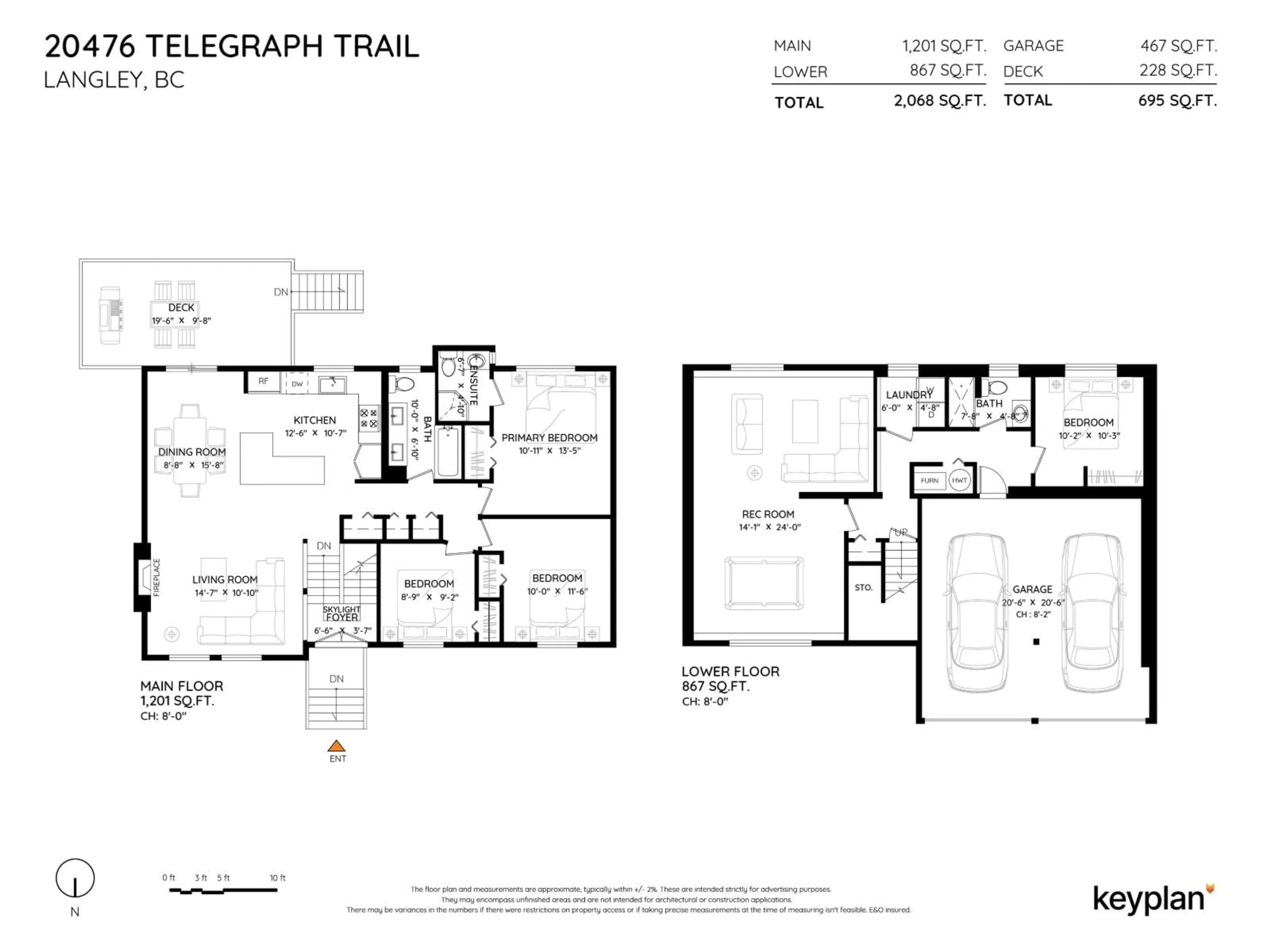 Floor plan for 20476 TELEGRAPH, Langley British Columbia V1M1A7