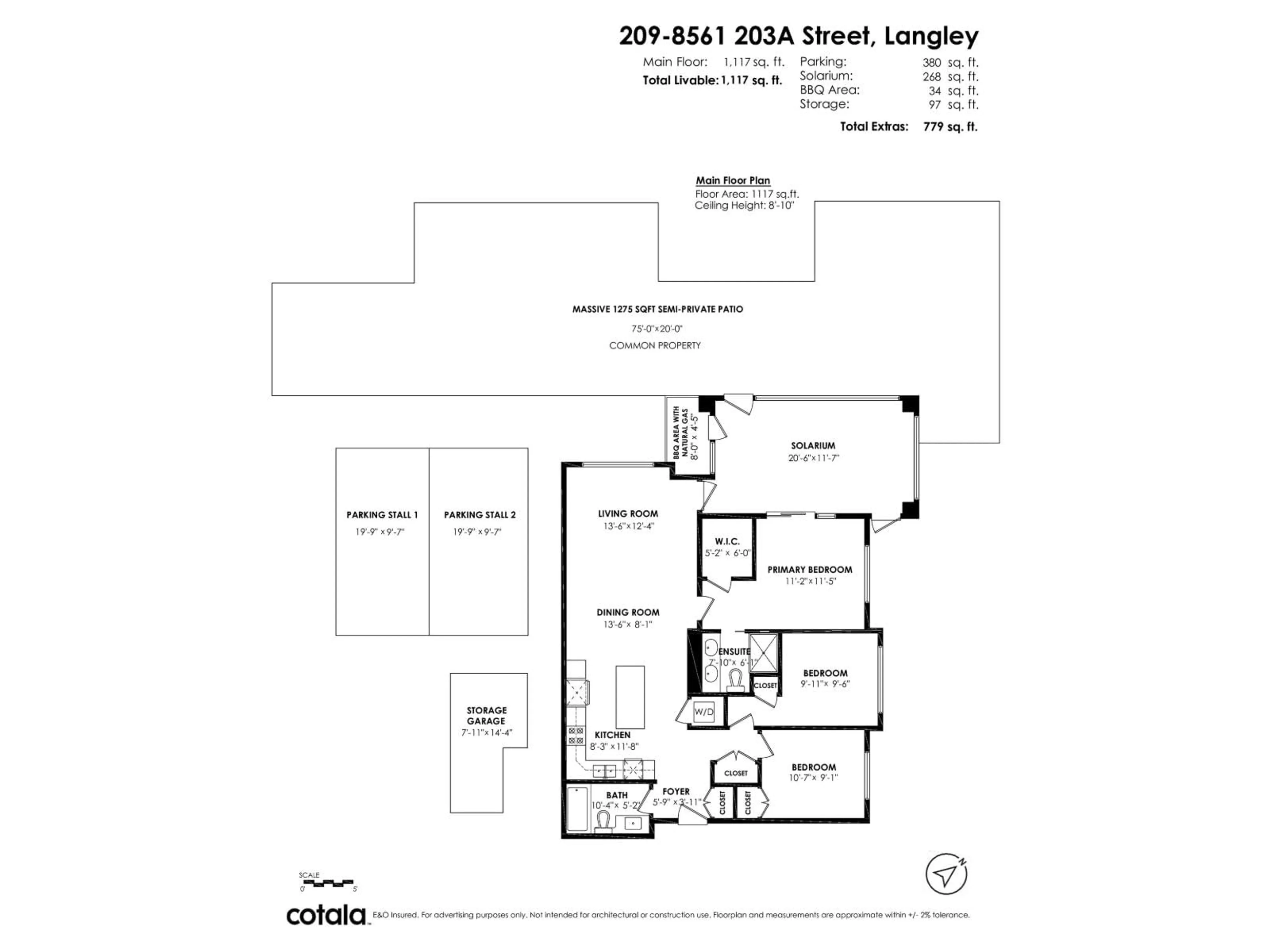 Floor plan for 209 - 8561 203A, Langley British Columbia V2Y3L7