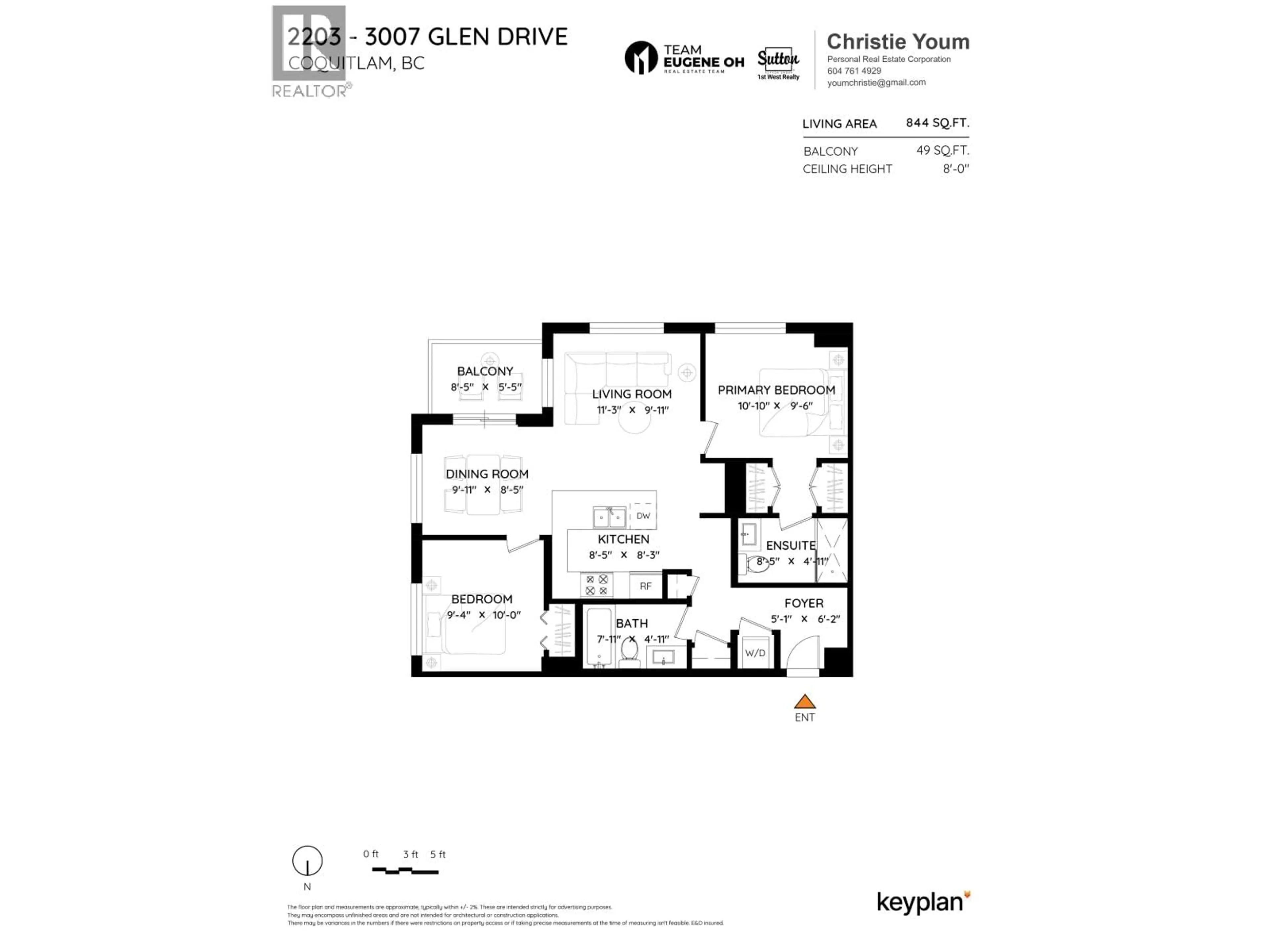 Floor plan for 2203 - 3007 GLEN DRIVE, Coquitlam British Columbia V3B0L8