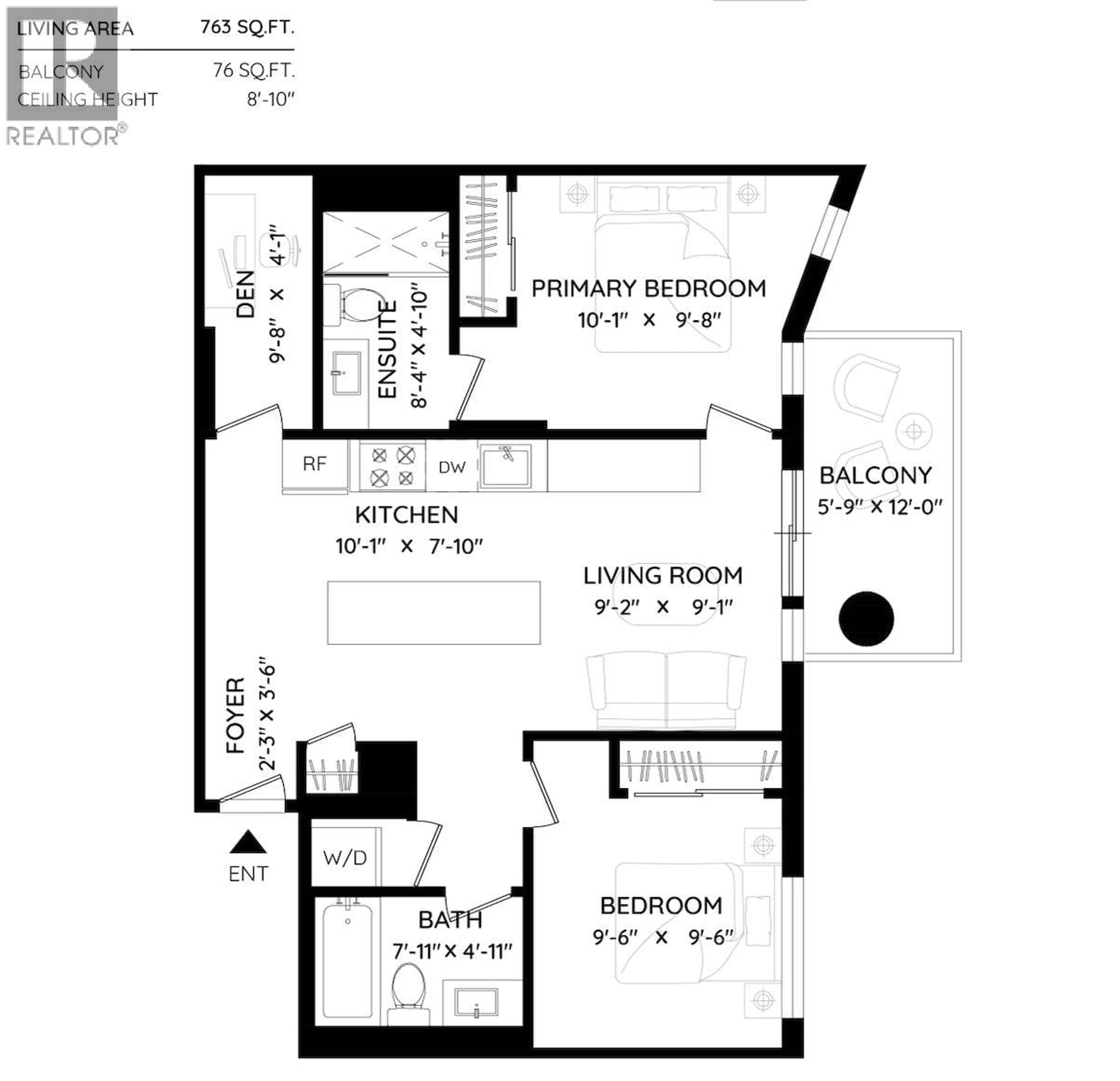 Floor plan for 3601 - 1289 HORNBY STREET, Vancouver British Columbia V6Z0G7