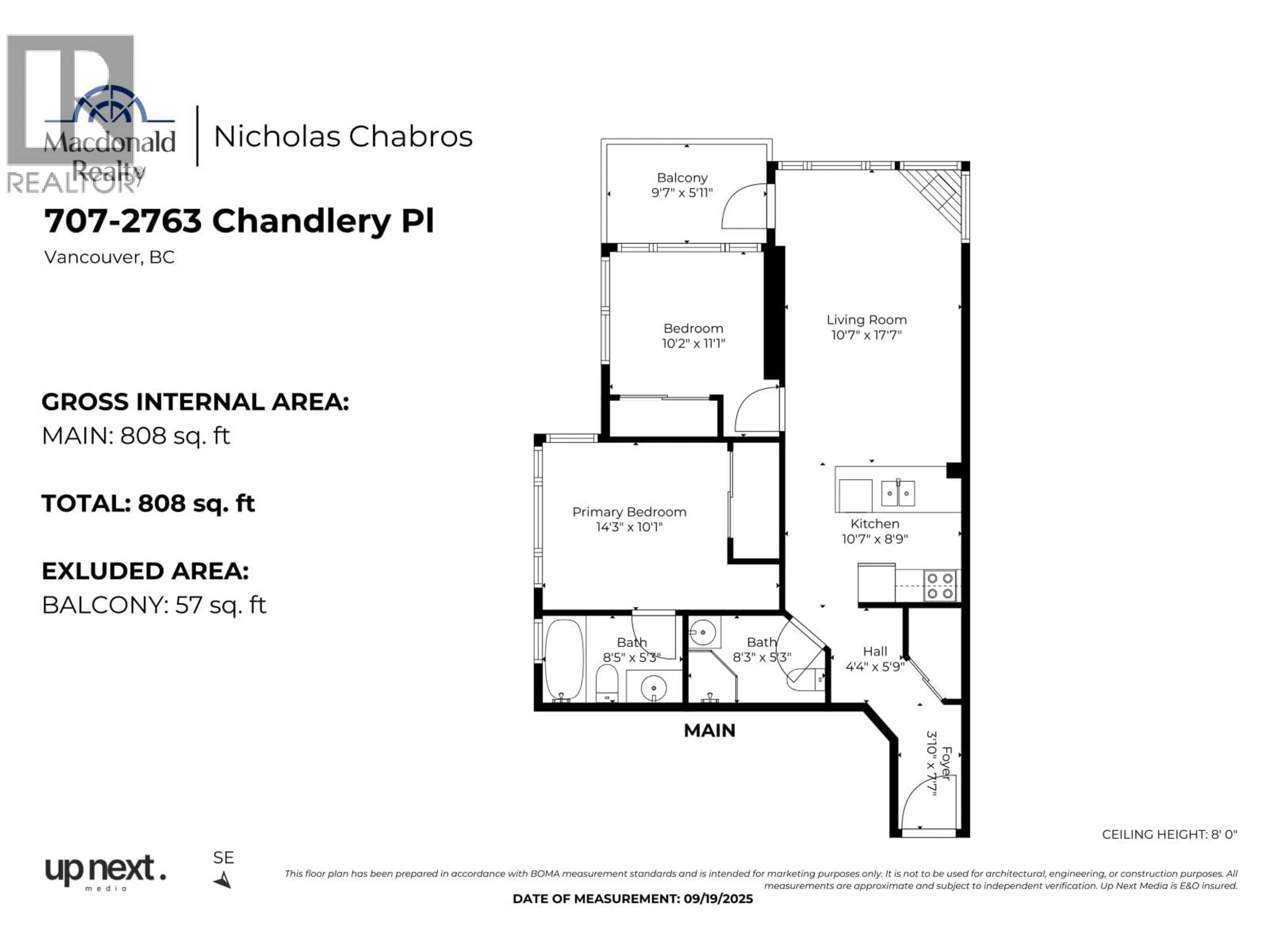 Floor plan for 707 - 2763 CHANDLERY PLACE, Vancouver British Columbia V5S4V4