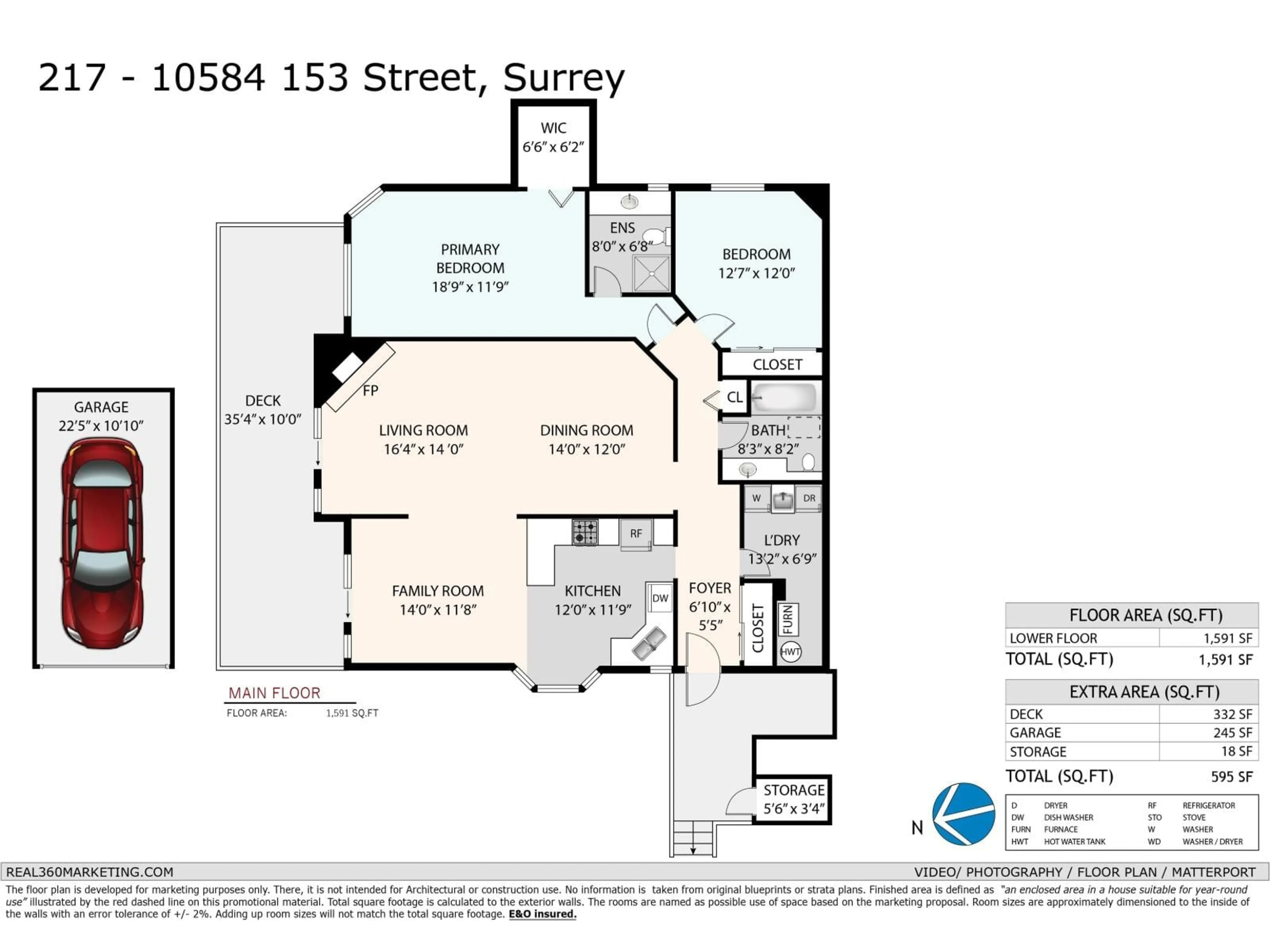 Floor plan for 217 - 10584 153, Surrey British Columbia V3R9V1