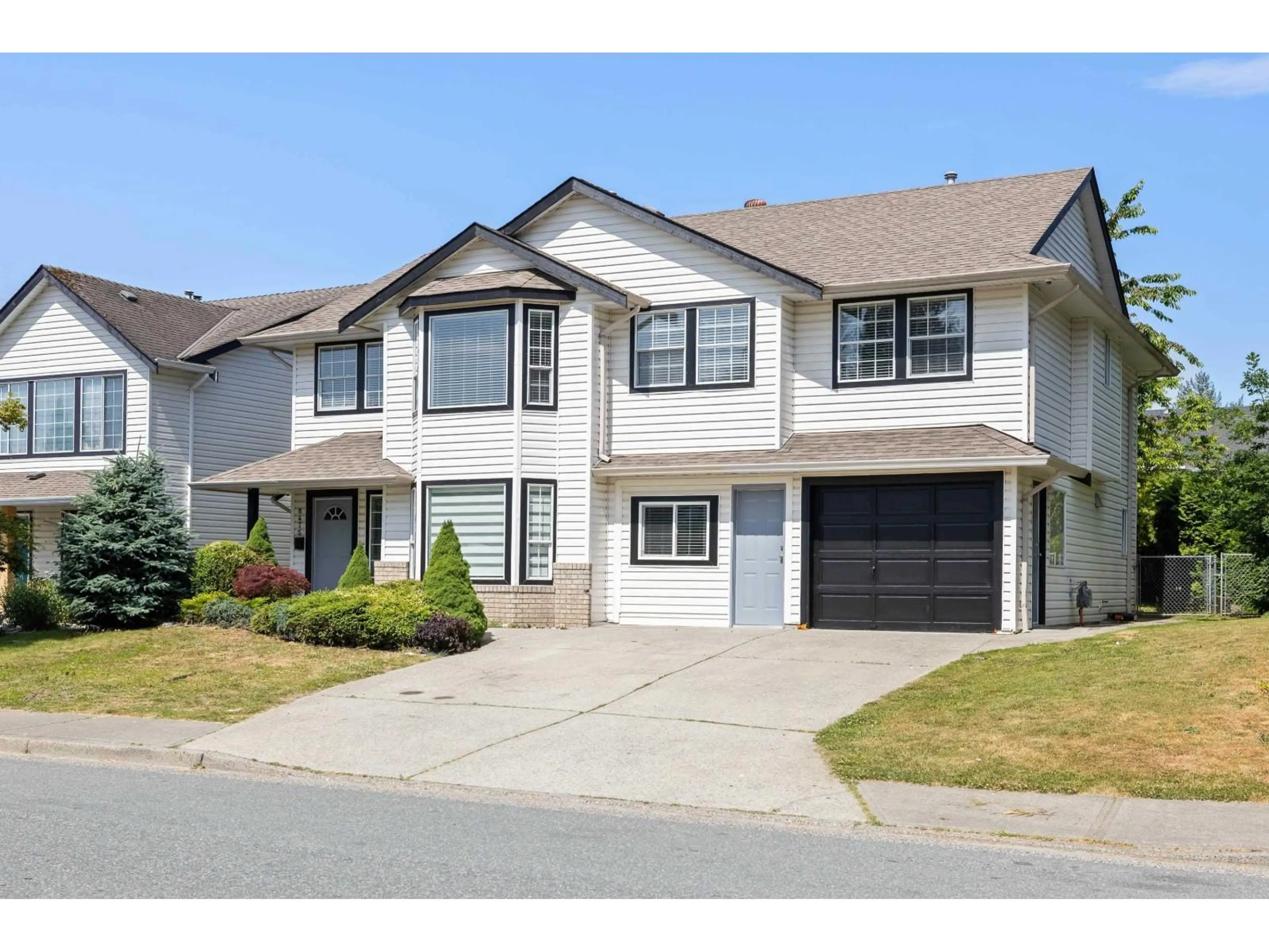 Home with vinyl exterior material, street for 8475 CADE BARR, Mission British Columbia V2V7K4