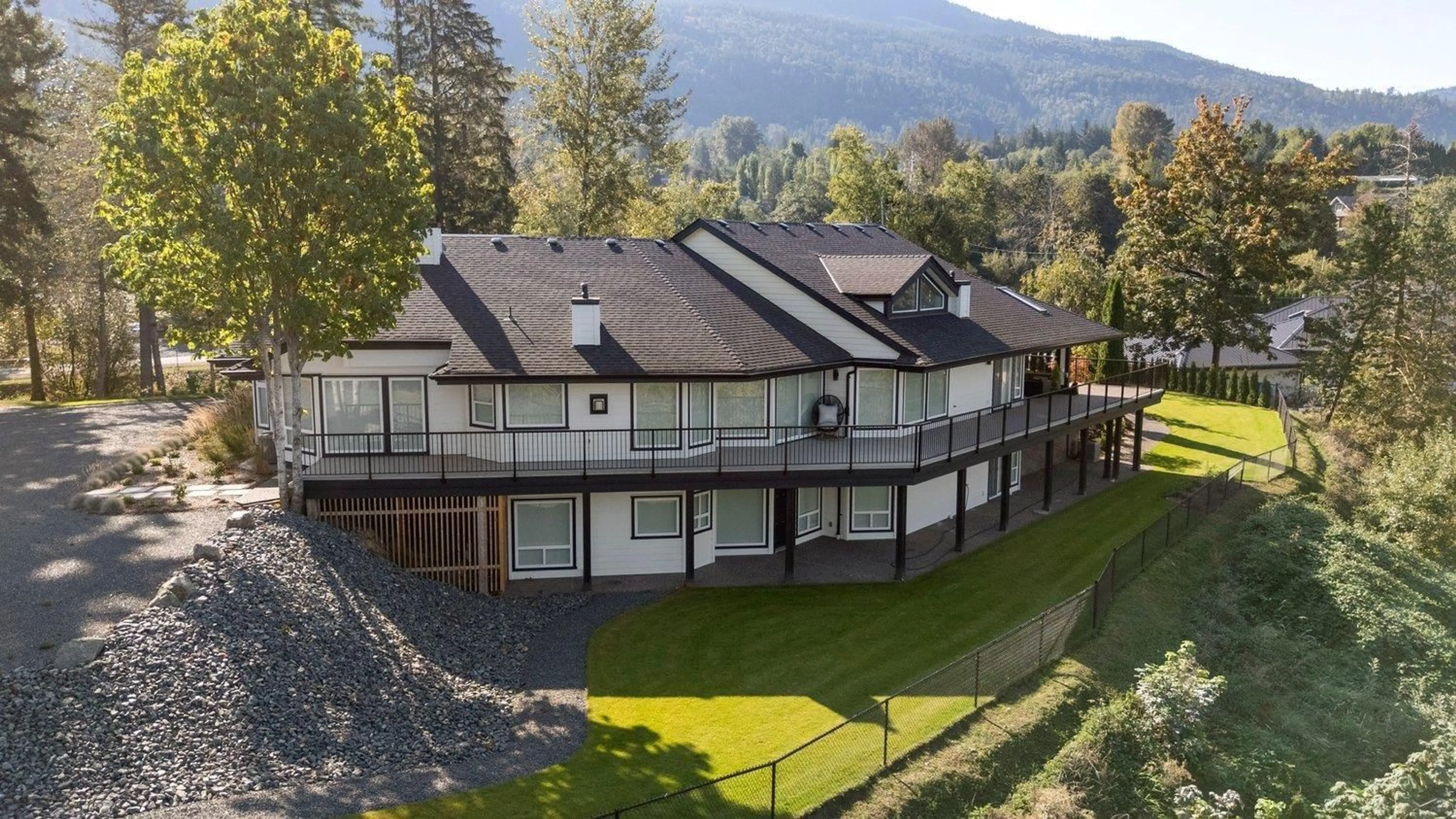 A pic from outside/outdoor area/front of a property/back of a property/a pic from drone, mountain view for 41965 NIKADA DRIVE, Yarrow British Columbia V2R5H2
