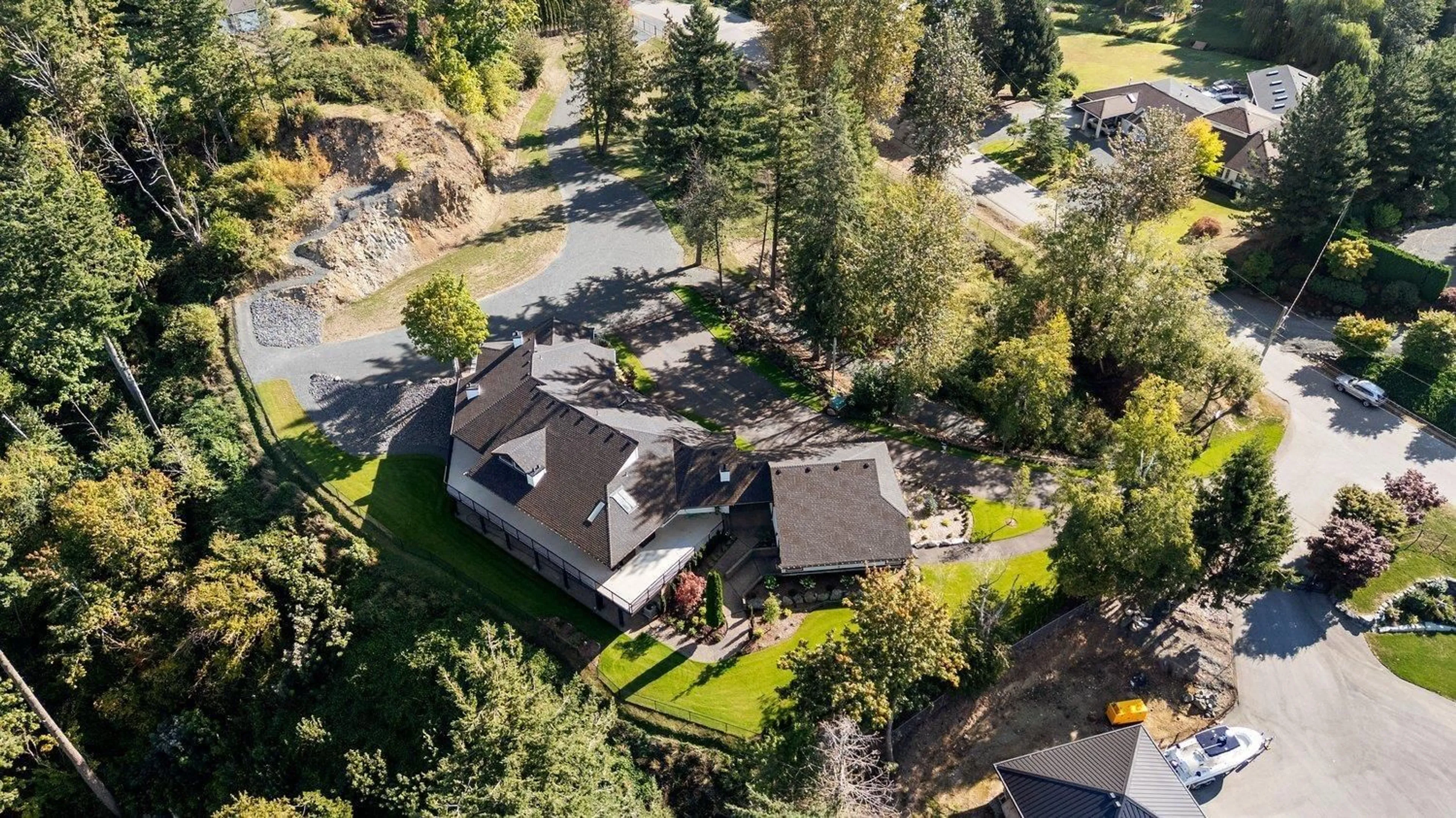 A pic from outside/outdoor area/front of a property/back of a property/a pic from drone, street for 41965 NIKADA DRIVE, Yarrow British Columbia V2R5H2