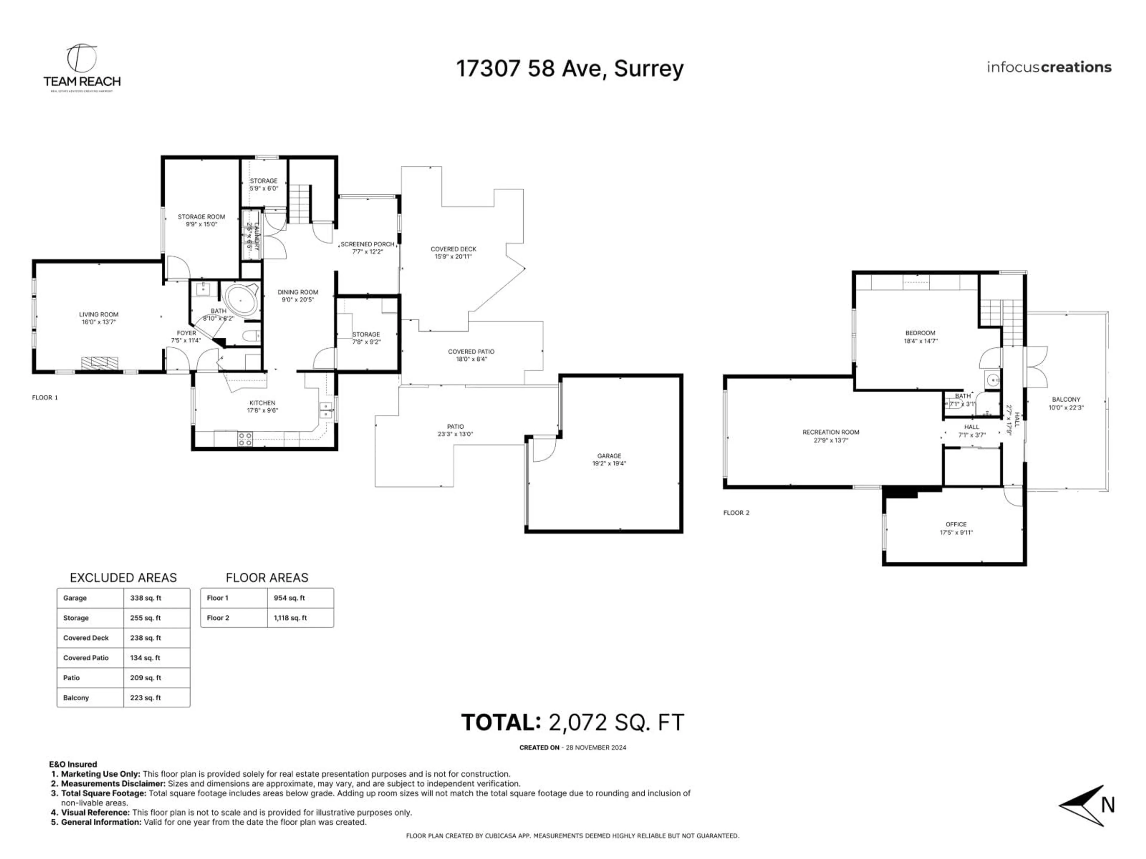 Floor plan for 17307 58, Surrey British Columbia V3S1K7