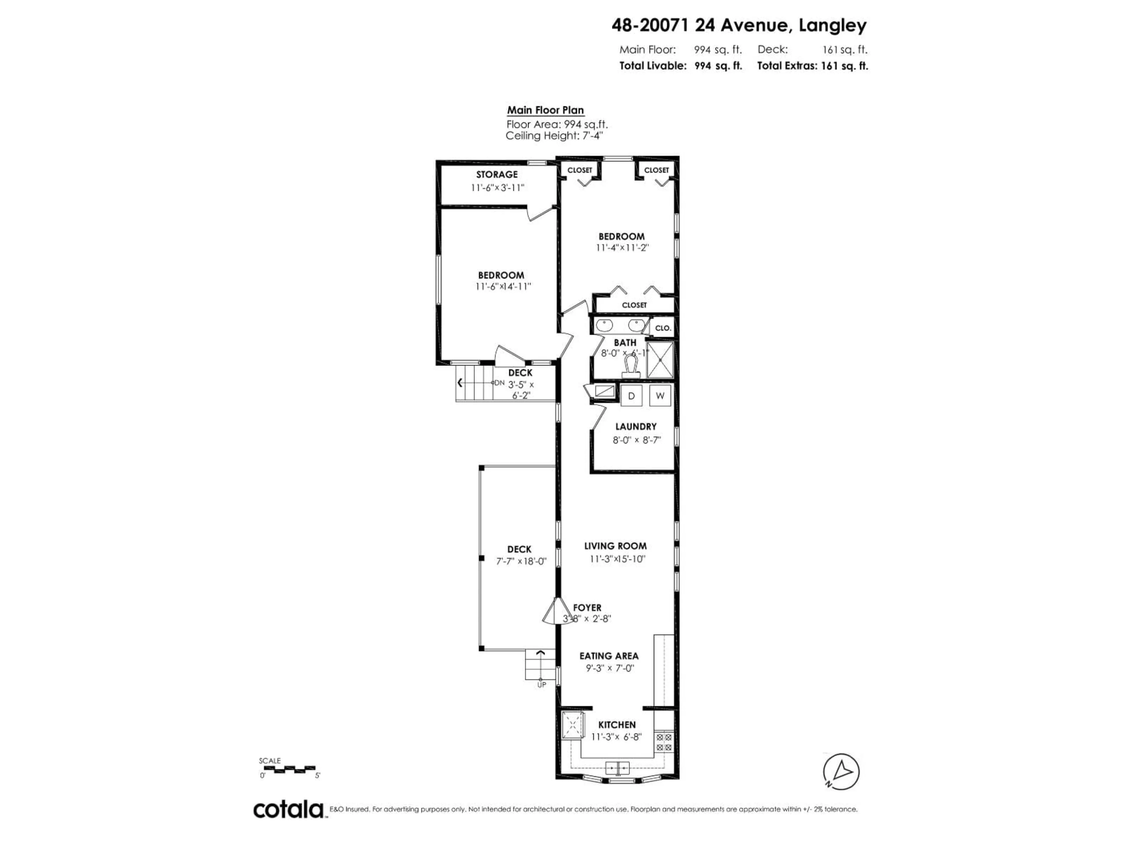 Floor plan for 48 - 20071 24, Langley British Columbia V2Z2A1