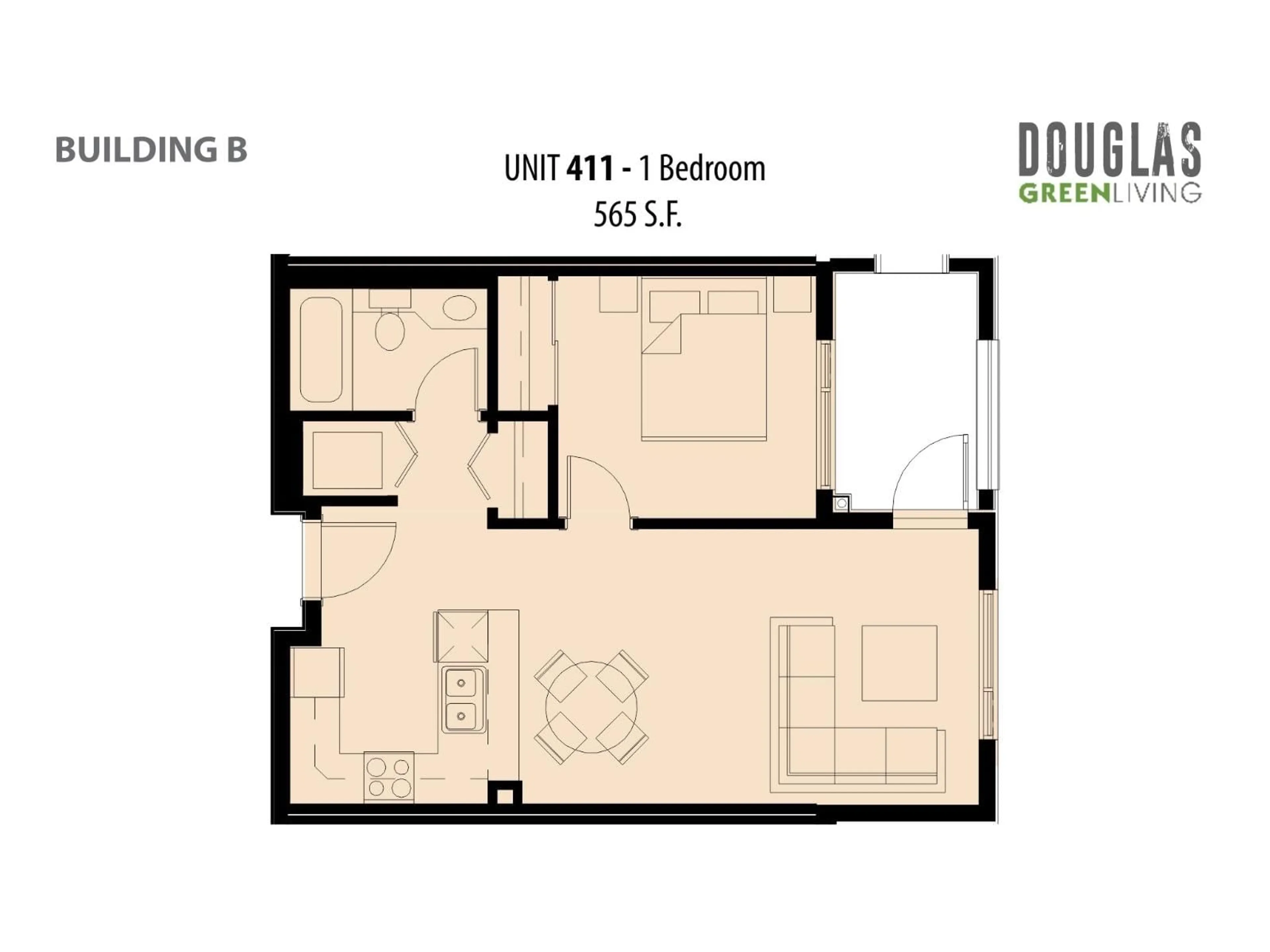 Floor plan for 411 - 163 175A, Surrey British Columbia V0V0V0