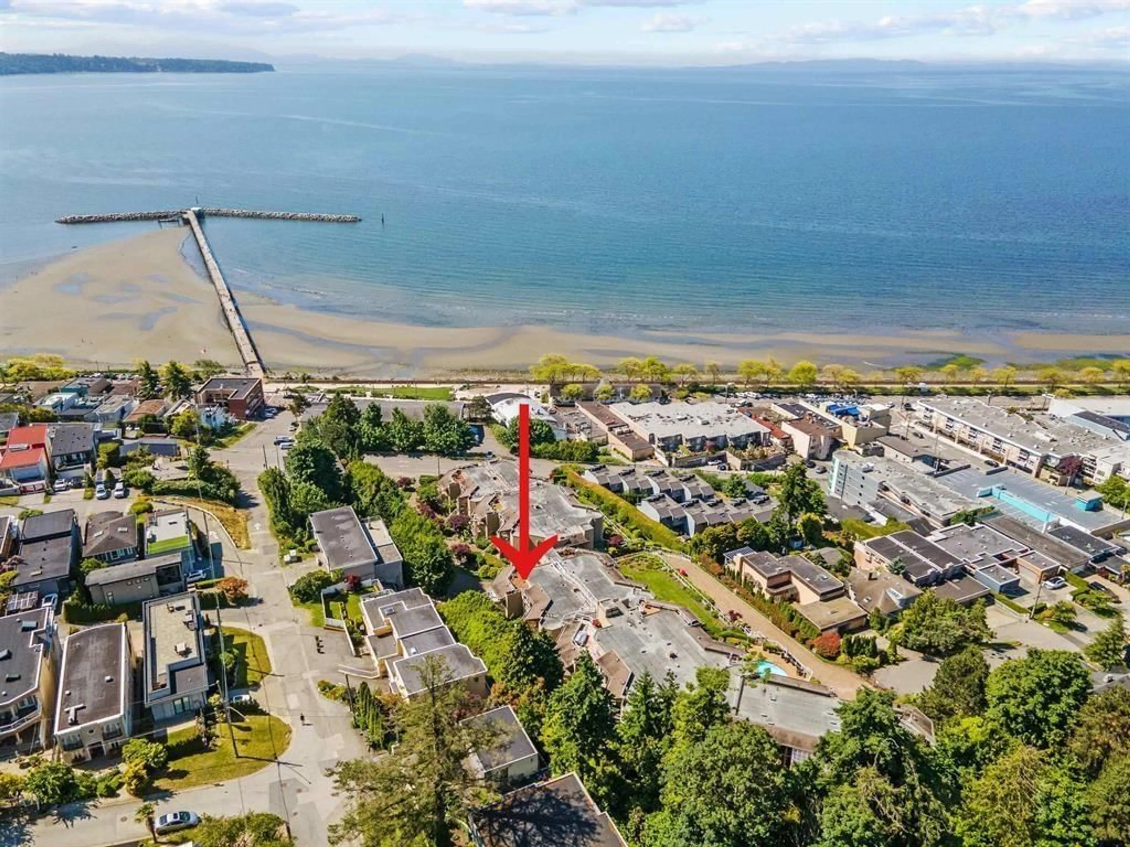 A pic from outside/outdoor area/front of a property/back of a property/a pic from drone, water/lake/river/ocean view for 102 - 15025 VICTORIA, White Rock British Columbia V4B1G2