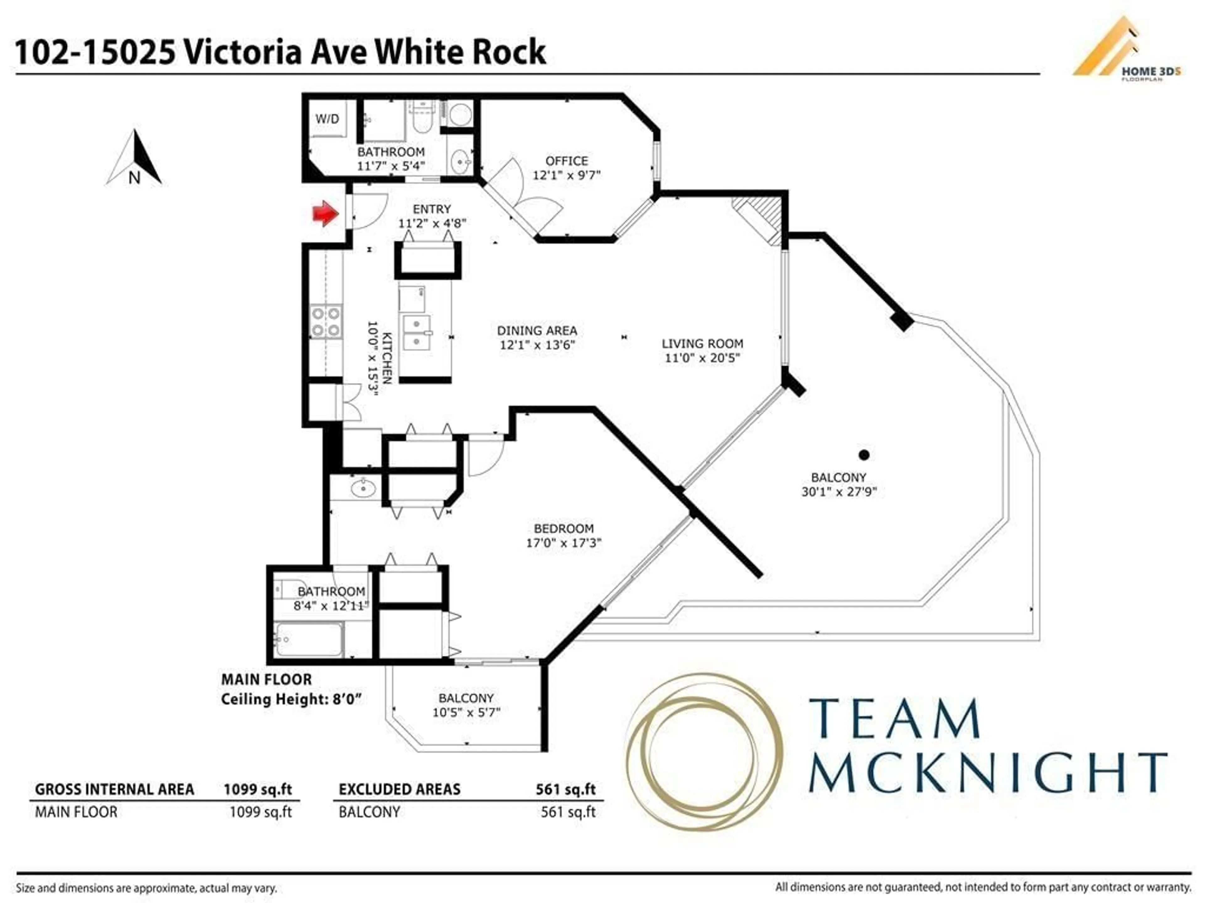 Floor plan for 102 - 15025 VICTORIA, White Rock British Columbia V4B1G2