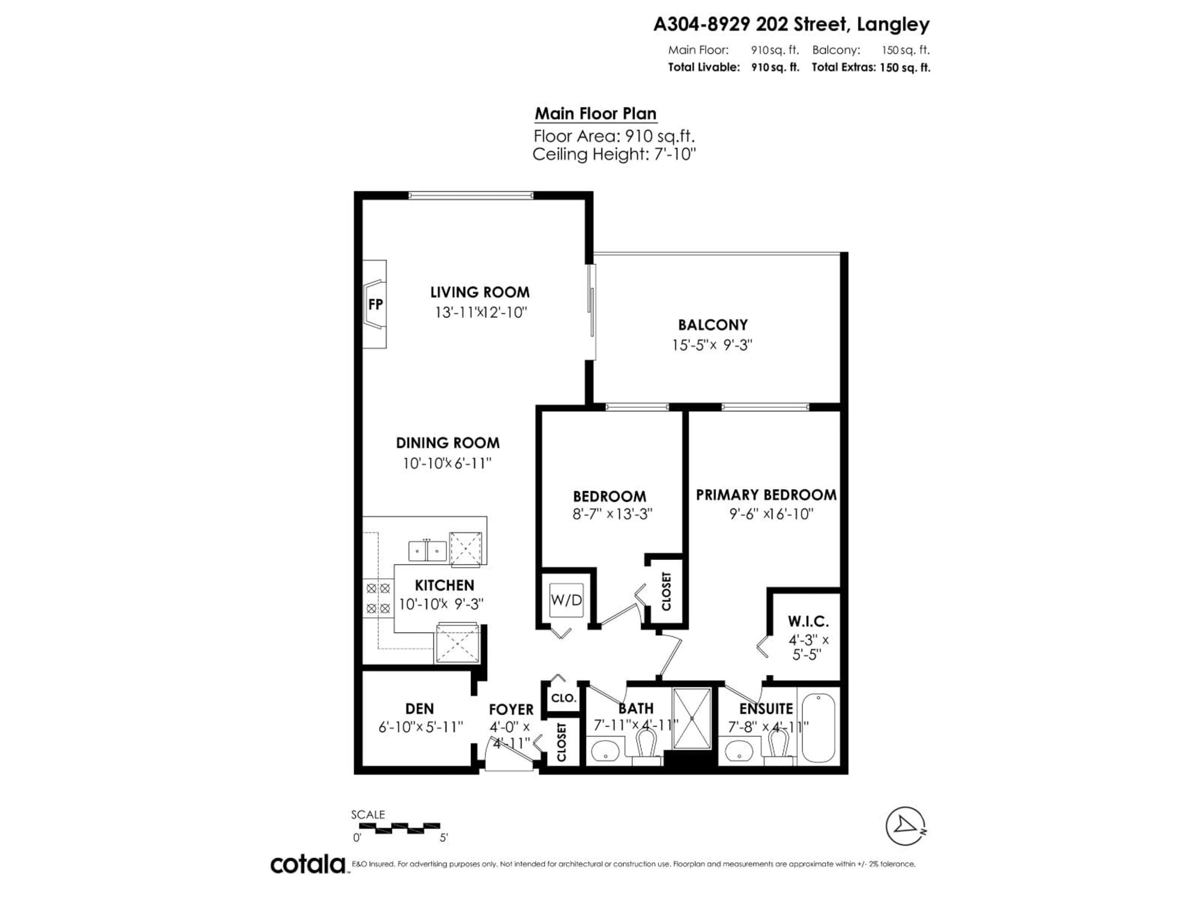 Floor plan for A304 - 8929 202, Langley British Columbia V1M0B4