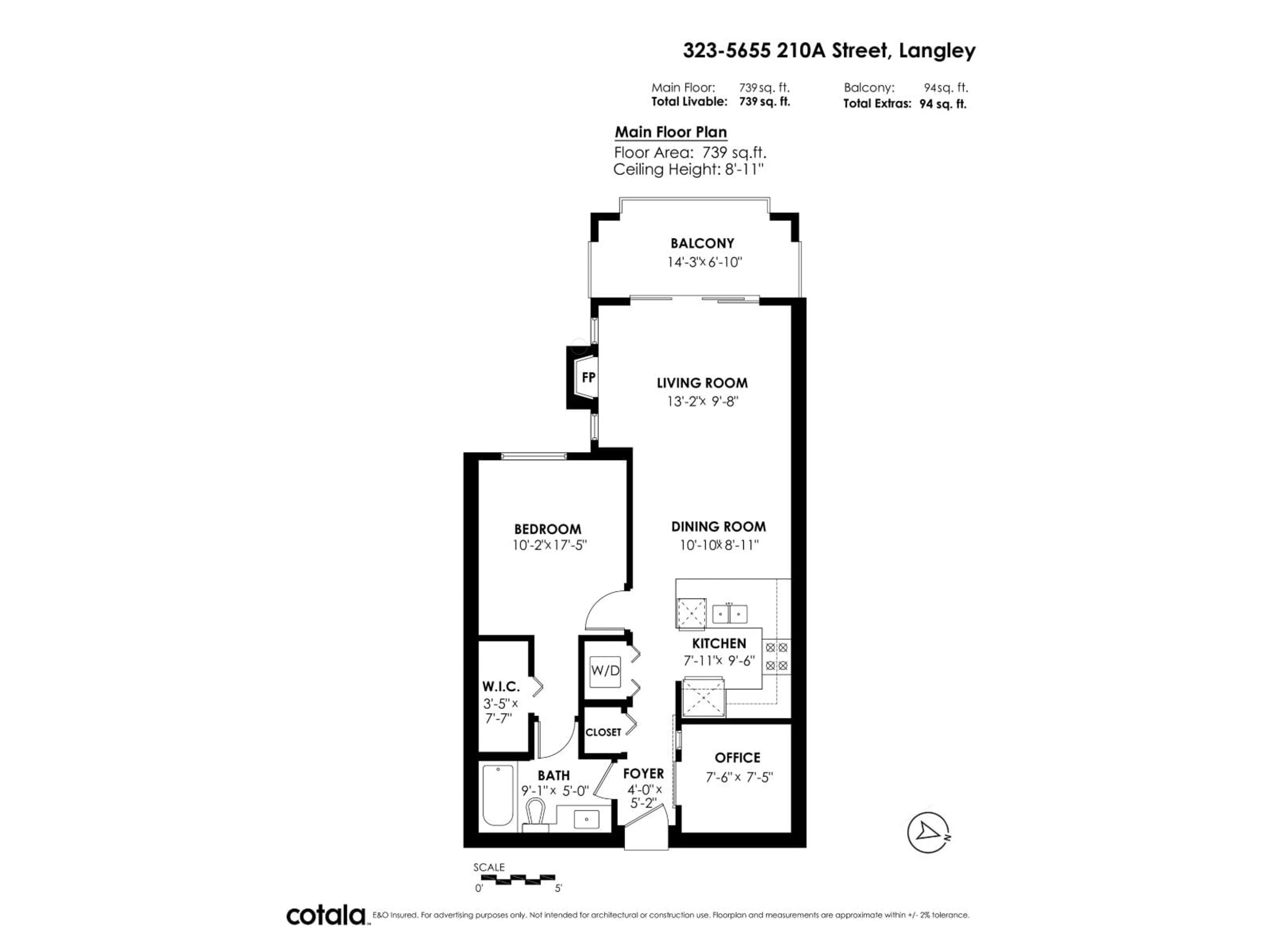 Floor plan for 323 - 5655 210A, Langley British Columbia V3A0G4