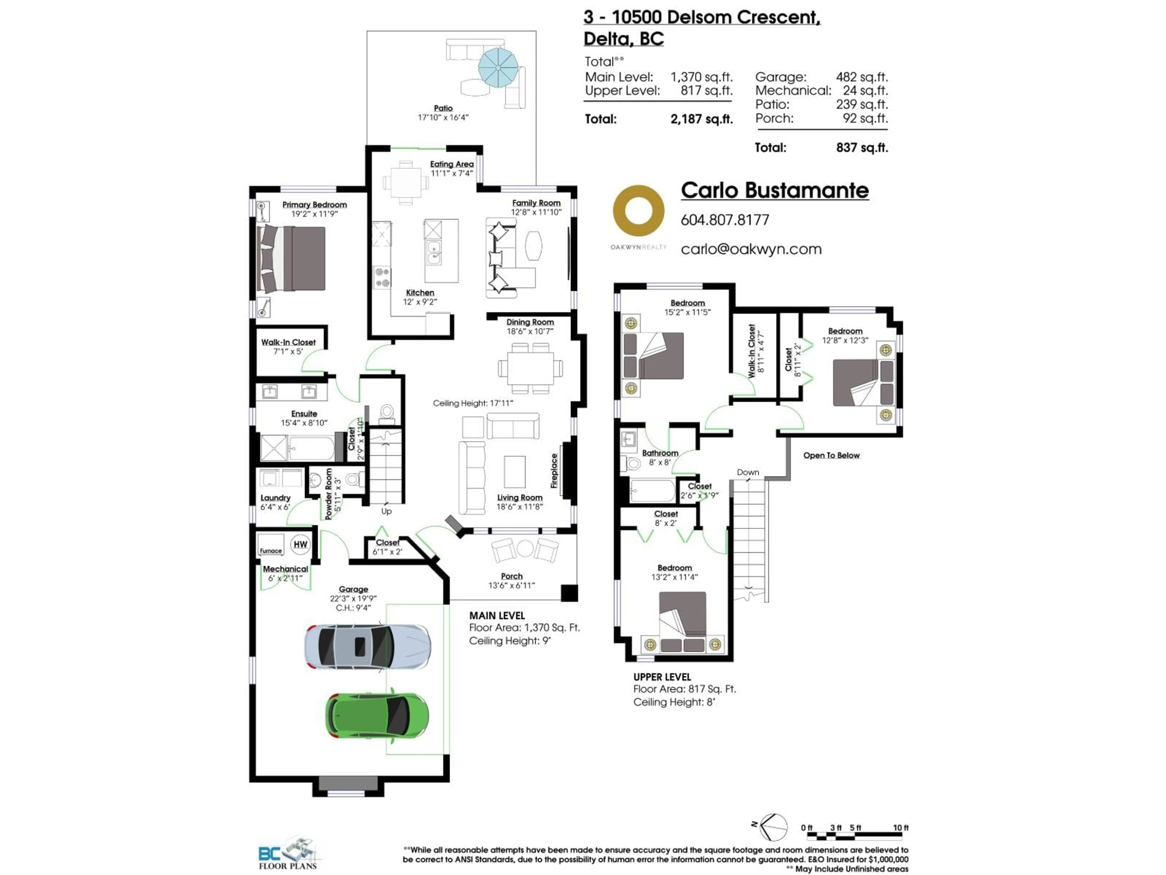Floor plan for 3 - 10500 DELSOM, Delta British Columbia V4C0C3