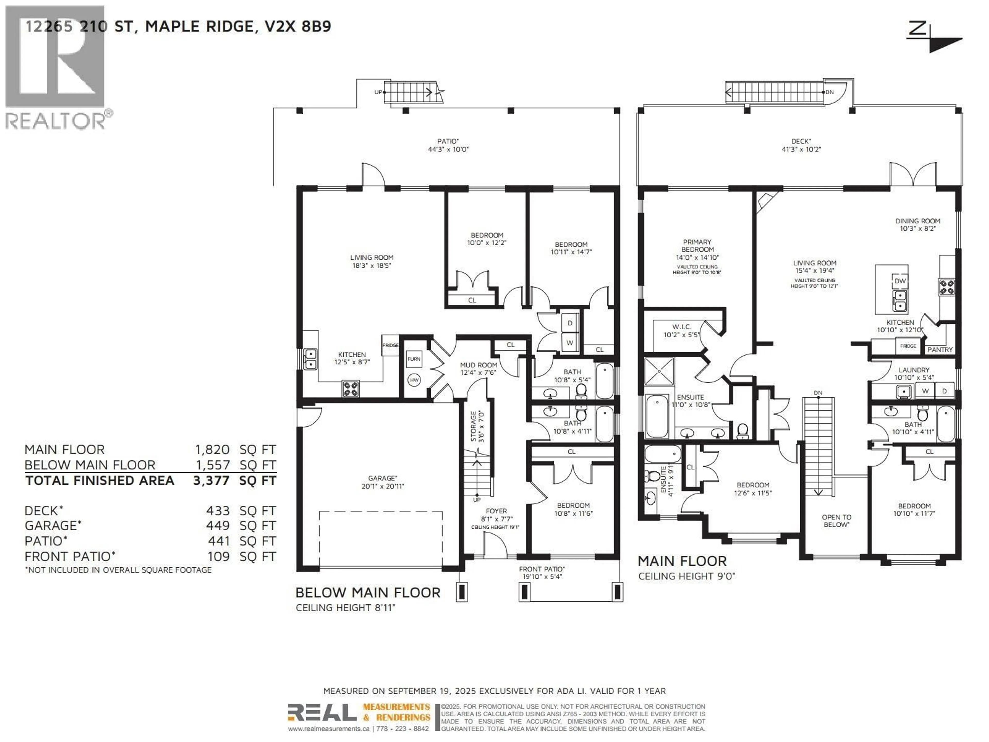 Floor plan for 12265 210 STREET, Maple Ridge British Columbia V2X8B9