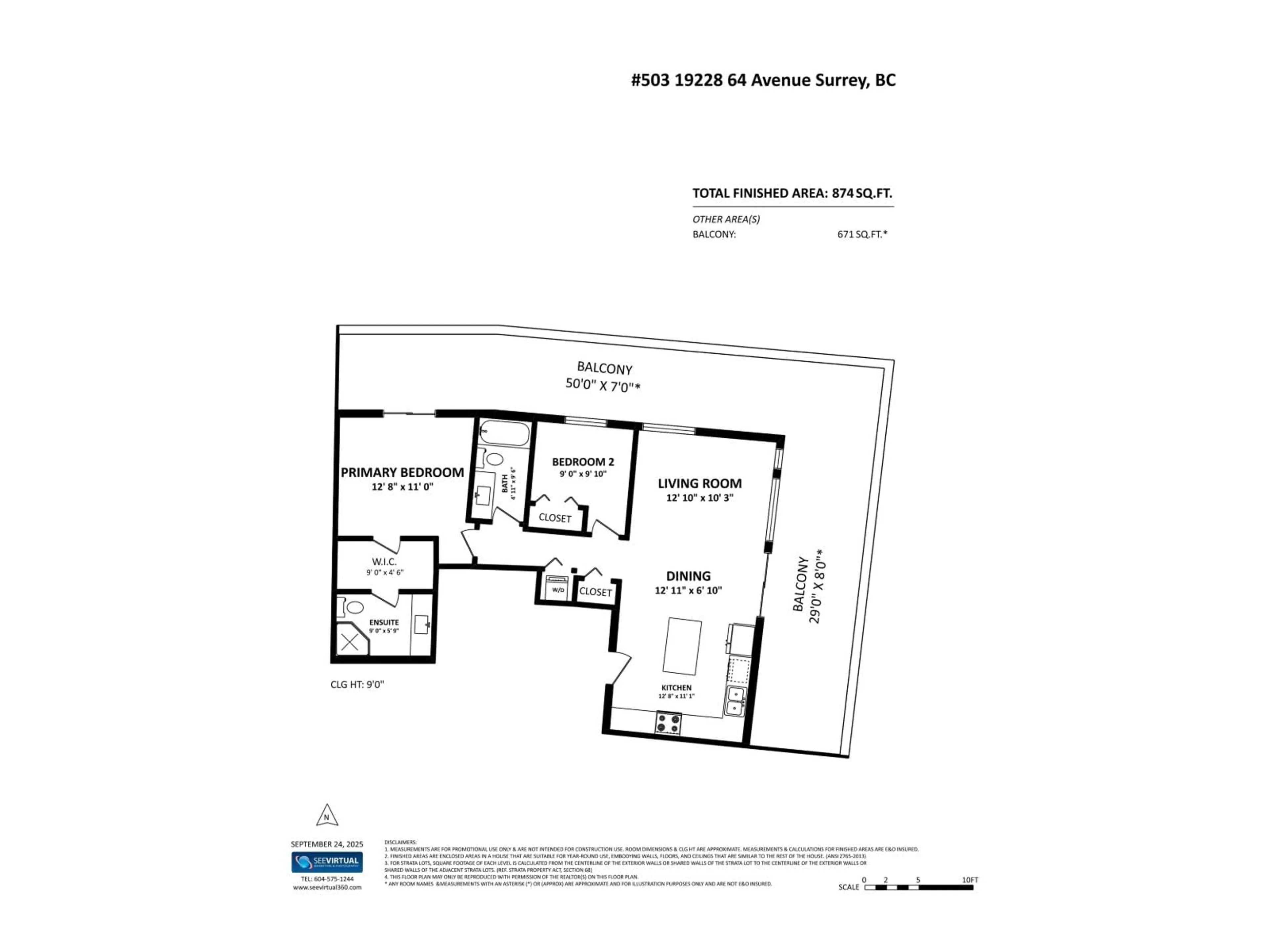 Floor plan for 503 - 19228 64, Surrey British Columbia V3S7C9