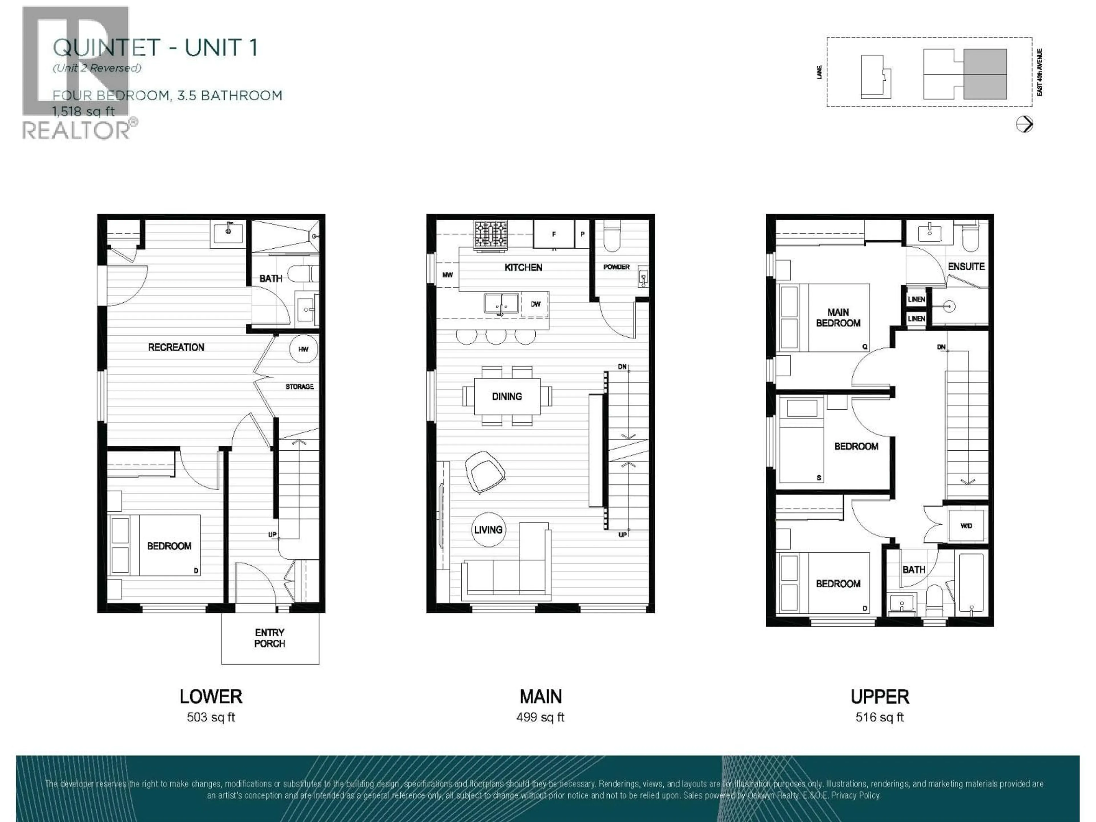Floor plan for 1 - 2240 40 AVENUE, Vancouver British Columbia V5P1J5