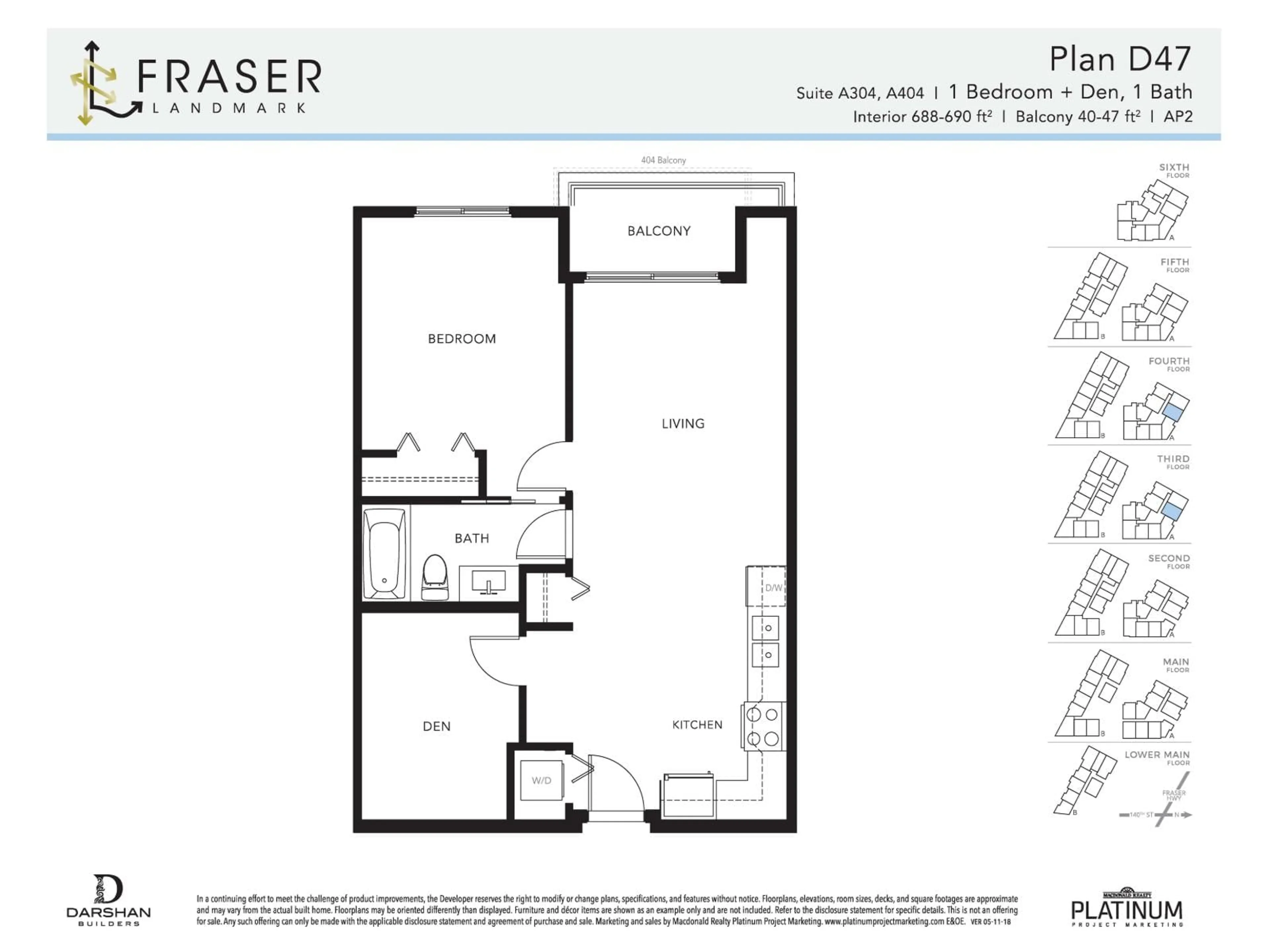 Floor plan for 304 - 13978 FRASER, Surrey British Columbia V3T0P2