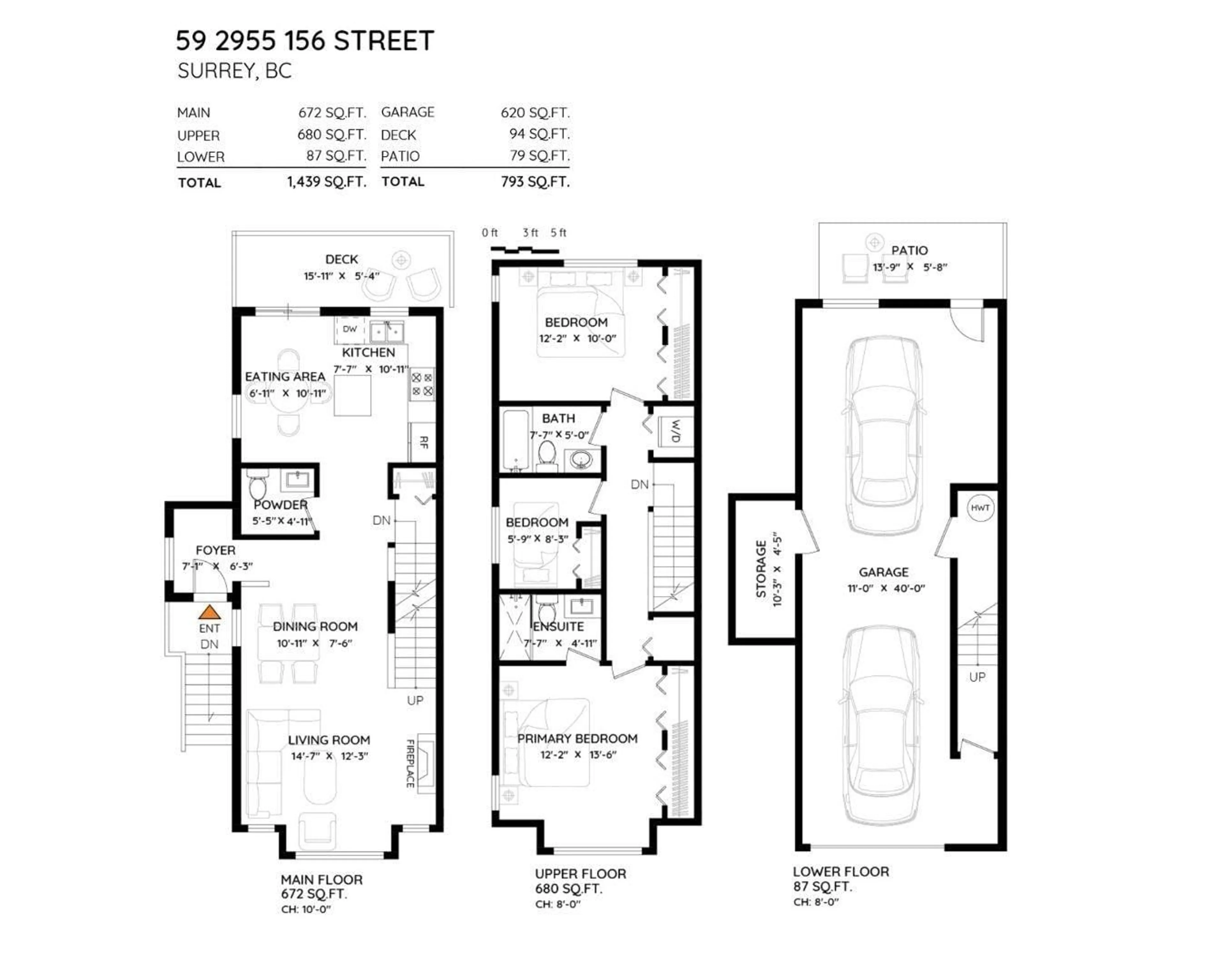 Floor plan for 59 - 2955 156, Surrey British Columbia V3S2W8