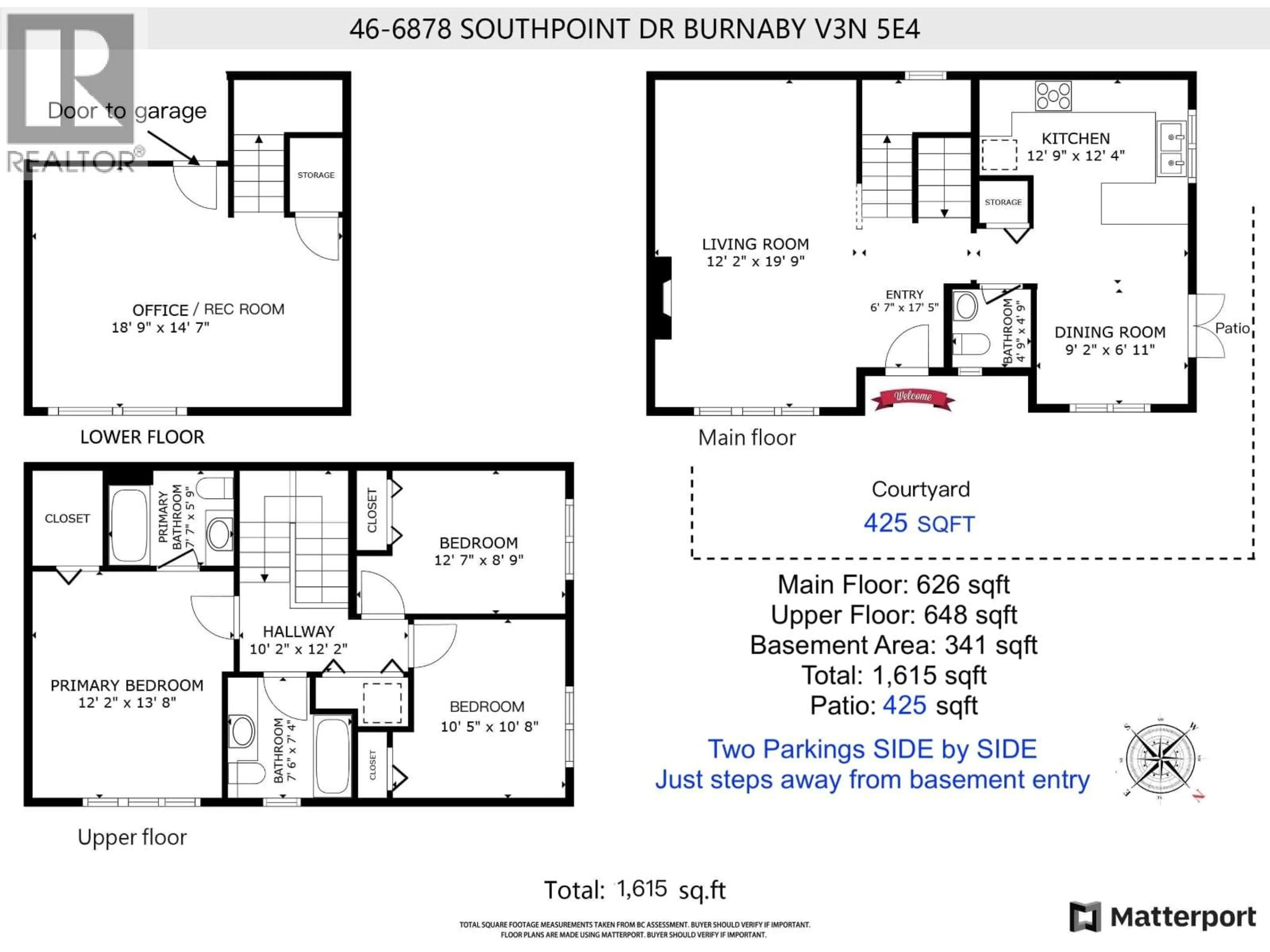 Floor plan for 46 - 6878 SOUTHPOINT DRIVE, Burnaby British Columbia V3N5E4