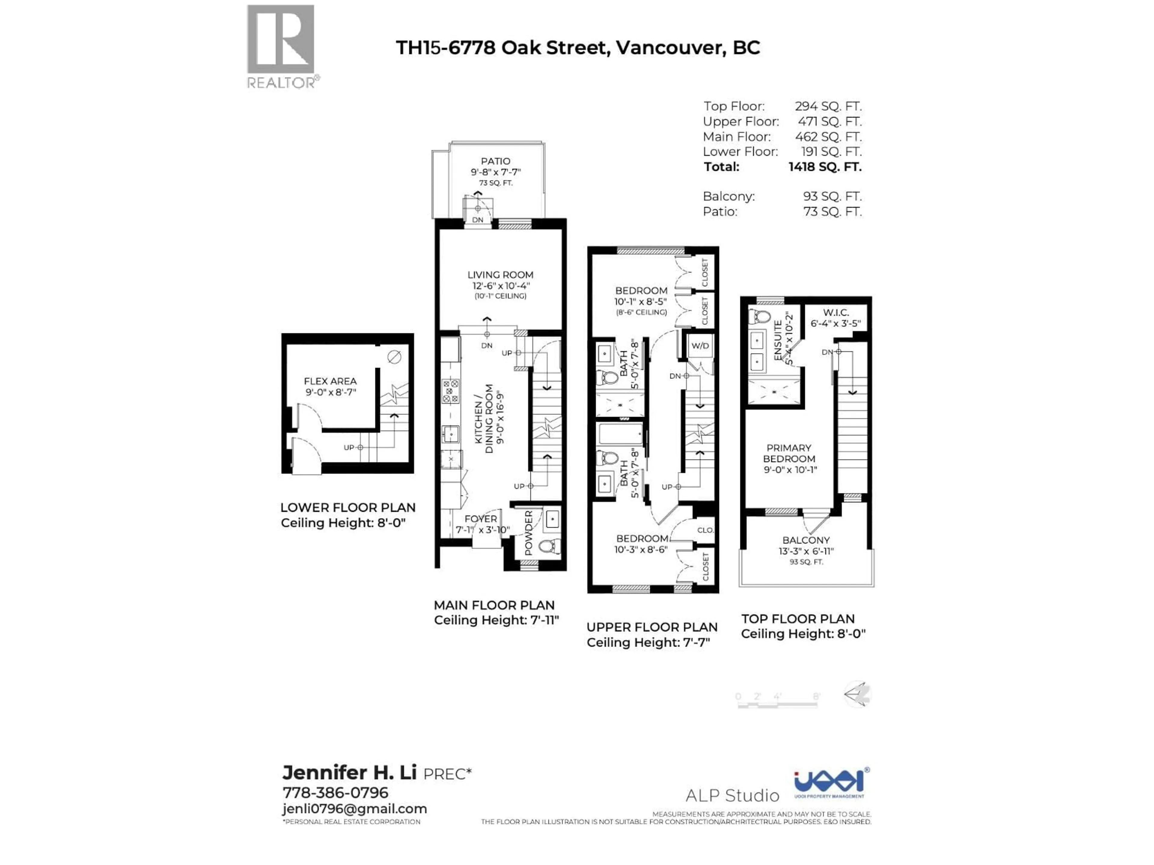 Floor plan for 15 - 6778 OAK STREET, Vancouver British Columbia V6P0L2
