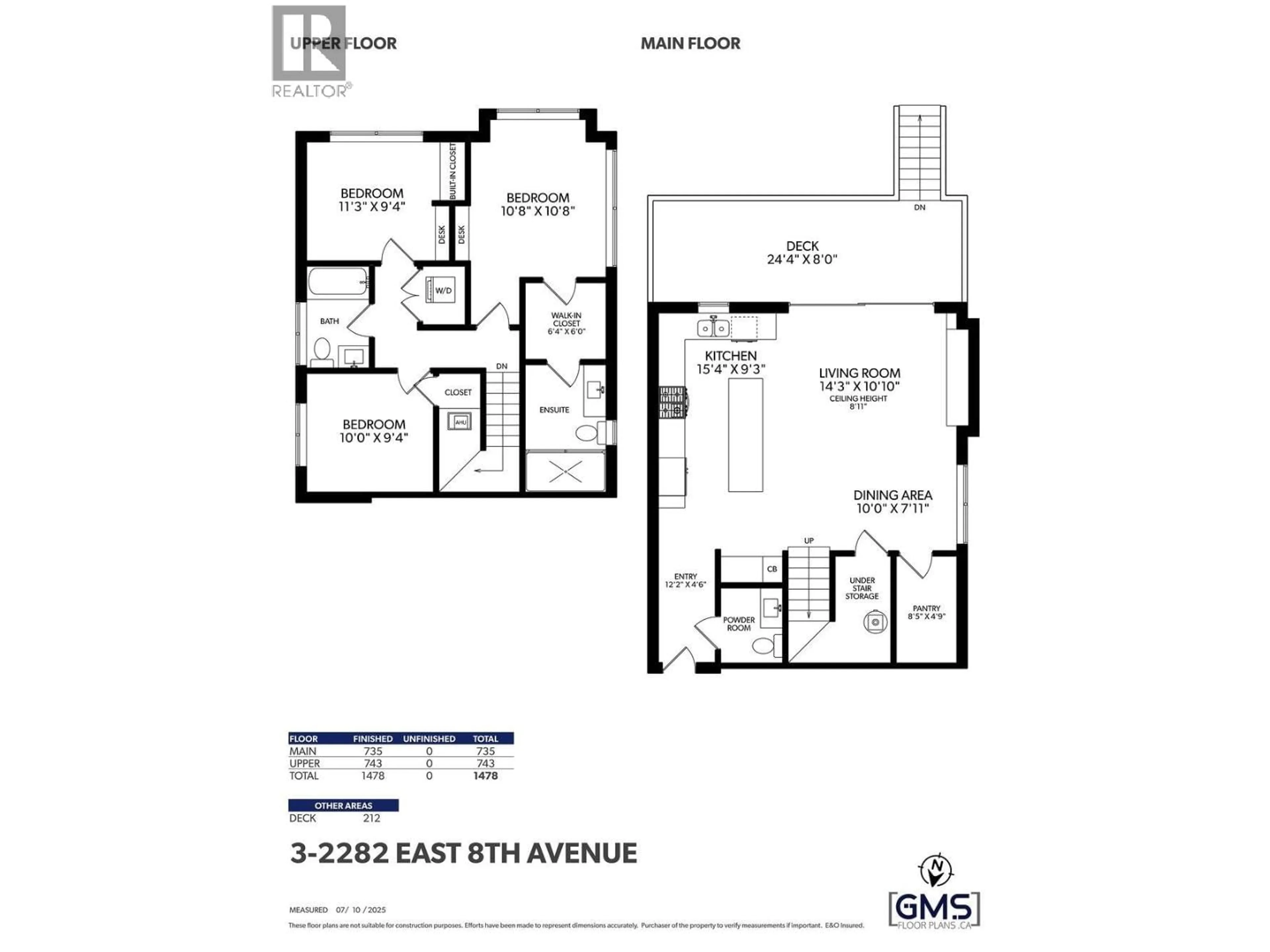 Floor plan for 3 - 2282 8TH AVENUE, Vancouver British Columbia V5N1V5