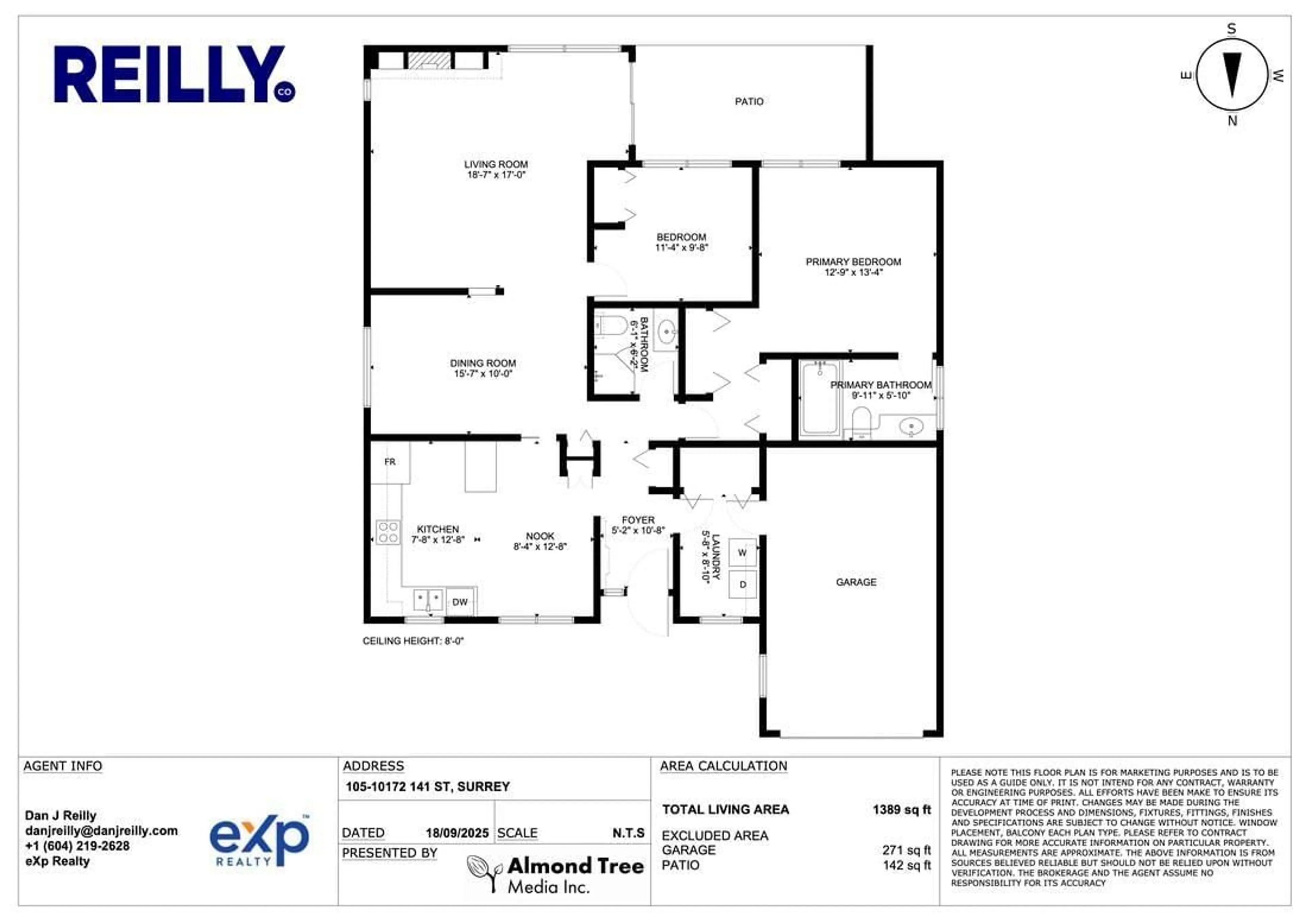 Floor plan for 105 - 10172 141, Surrey British Columbia V3T4P6