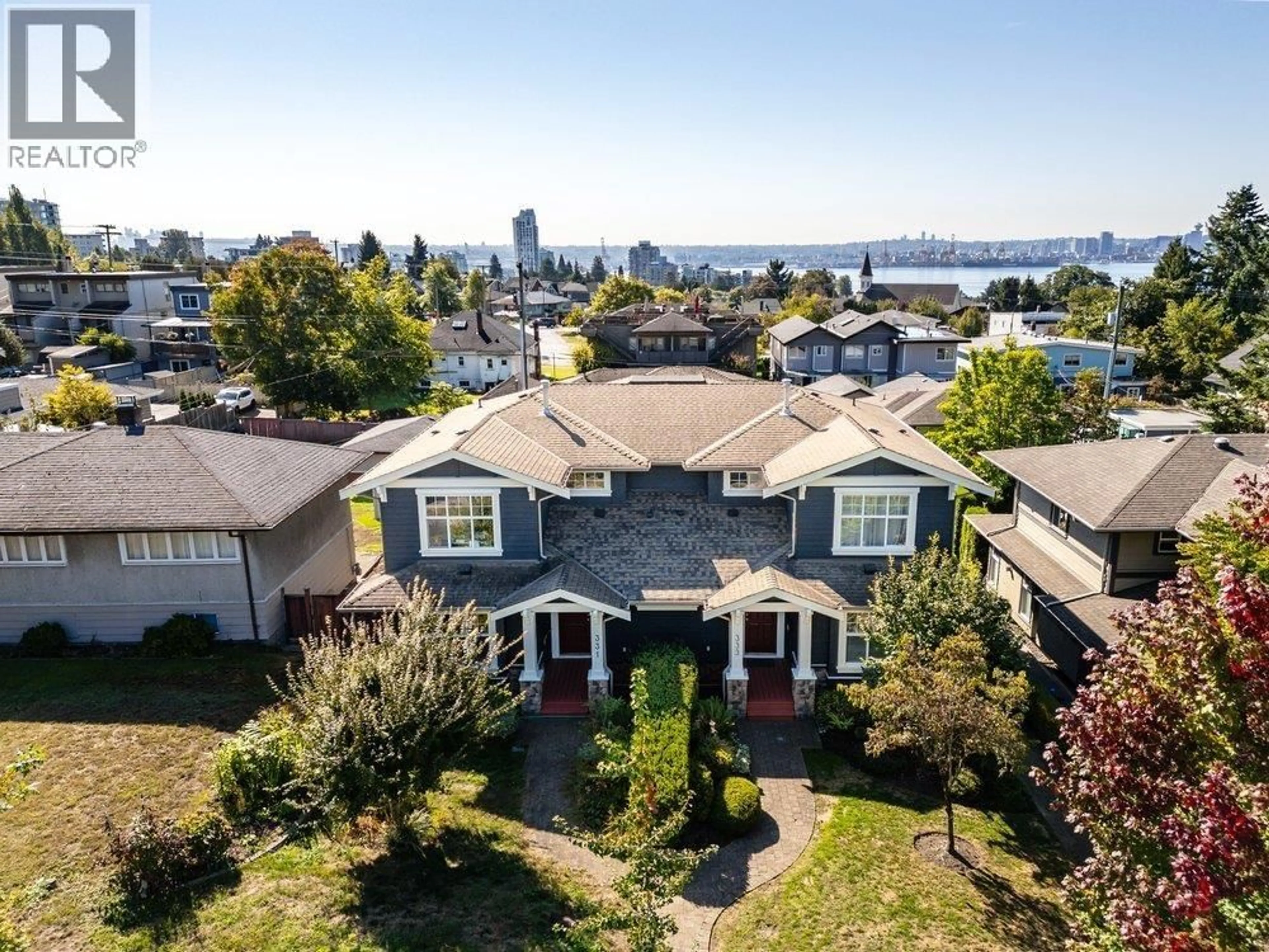 A pic from outside/outdoor area/front of a property/back of a property/a pic from drone, water/lake/river/ocean view for 331 14TH STREET, North Vancouver British Columbia V7M1P5