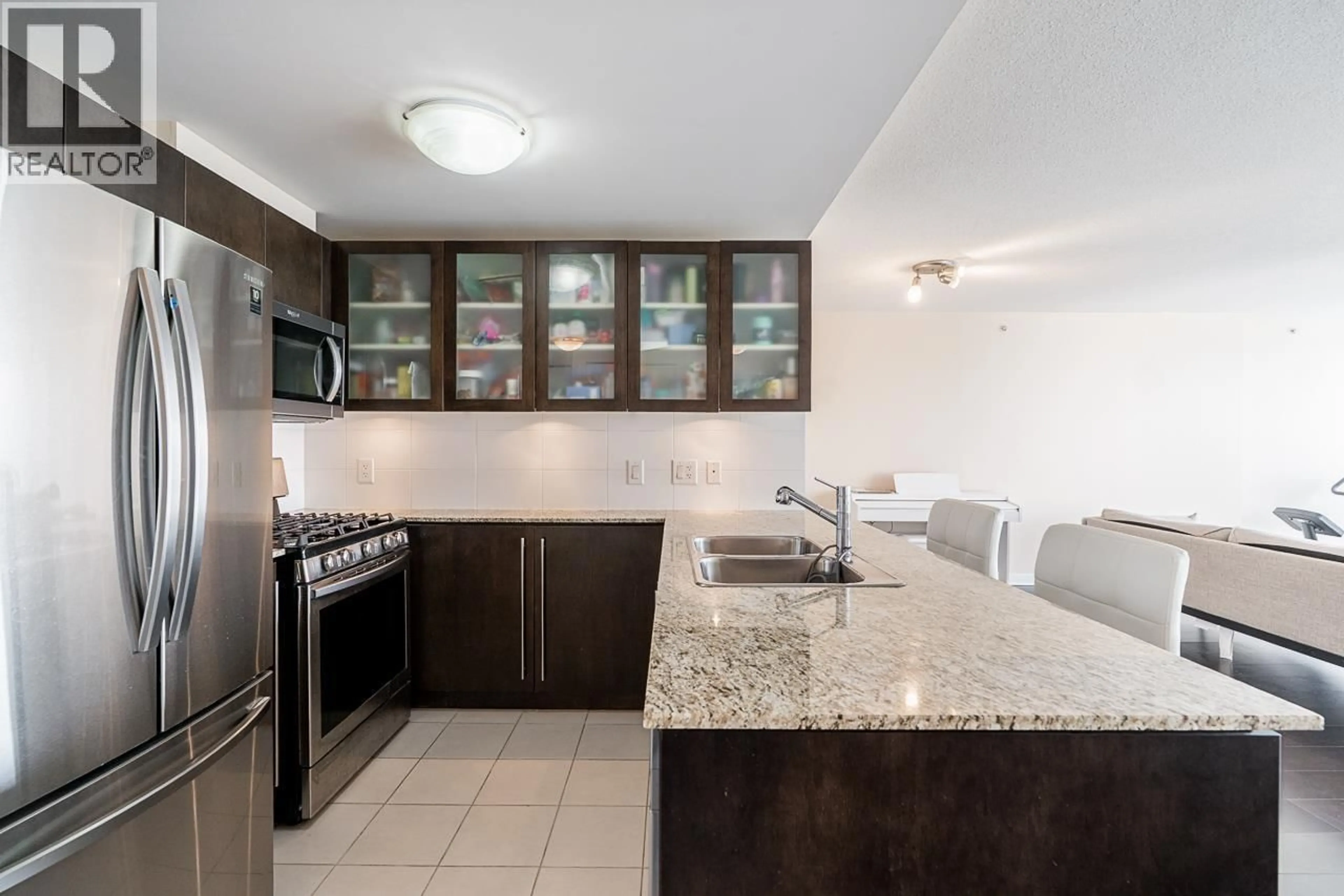 Standard kitchen, ceramic/tile floor for 1602 - 7555 ALDERBRIDGE WAY, Richmond British Columbia V6X4L3