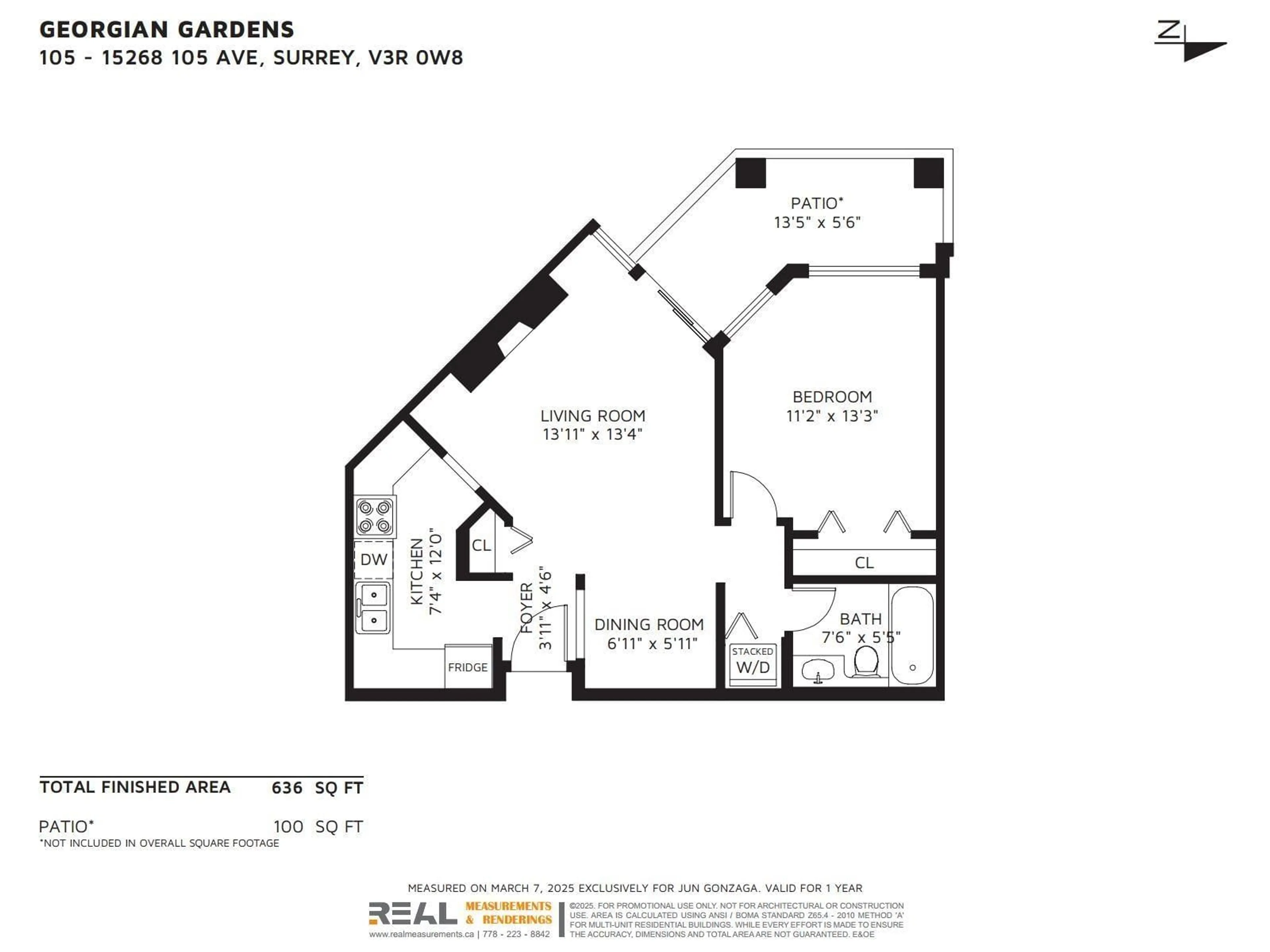 Floor plan for 105 - 15268 105, Surrey British Columbia V3R0W8