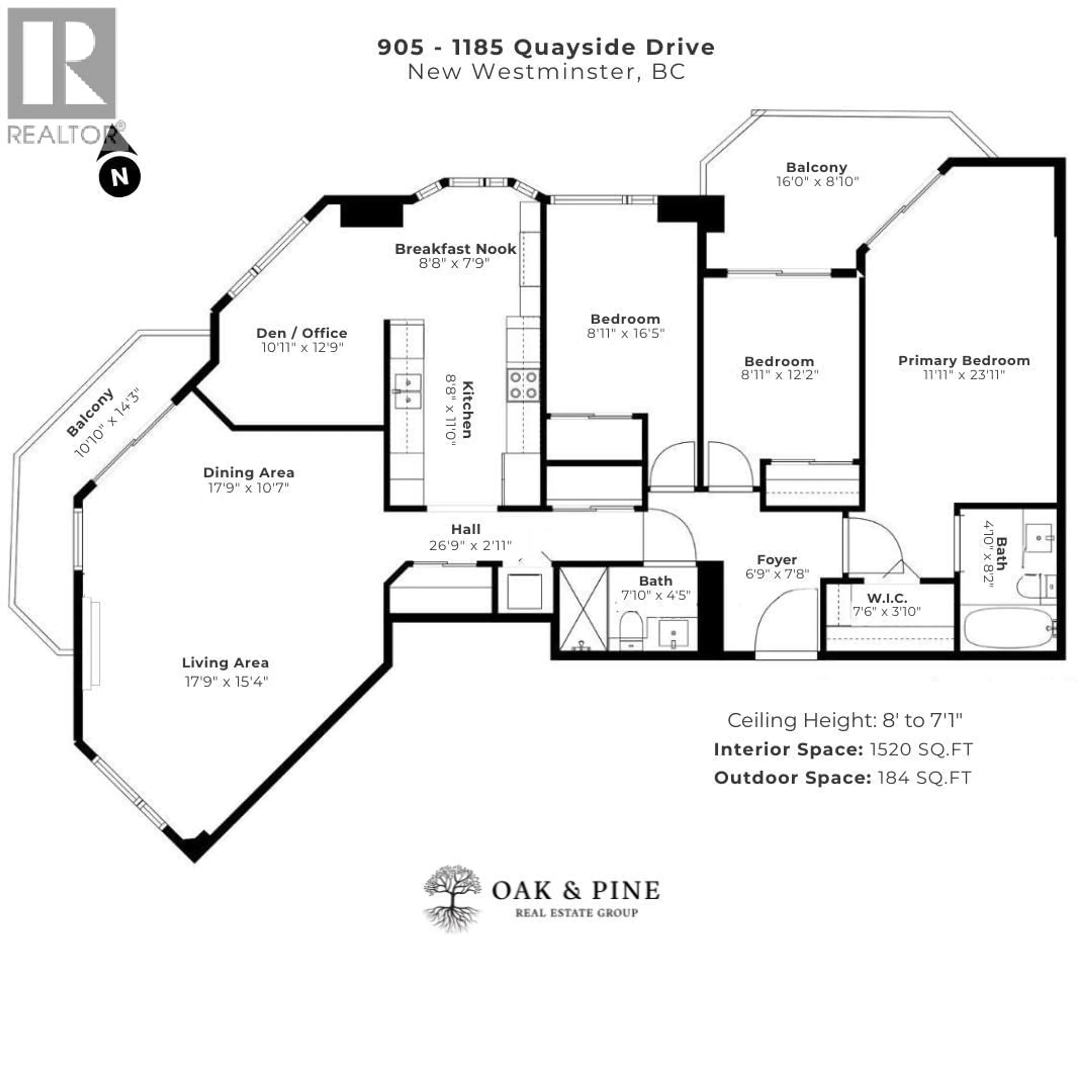 Floor plan for 905 - 1185 QUAYSIDE DRIVE, New Westminster British Columbia V3M6T8