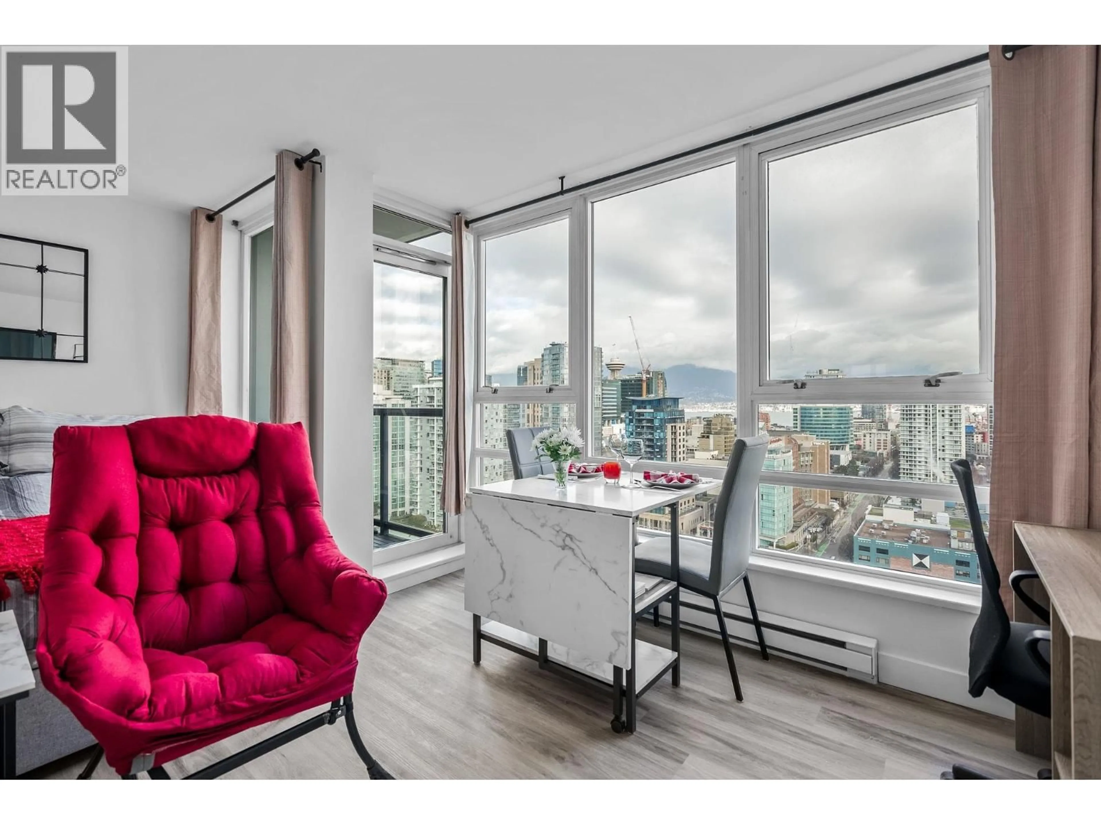 Living room with furniture, wood/laminate floor for 3106 - 928 BEATTY STREET, Vancouver British Columbia V6Z3G6