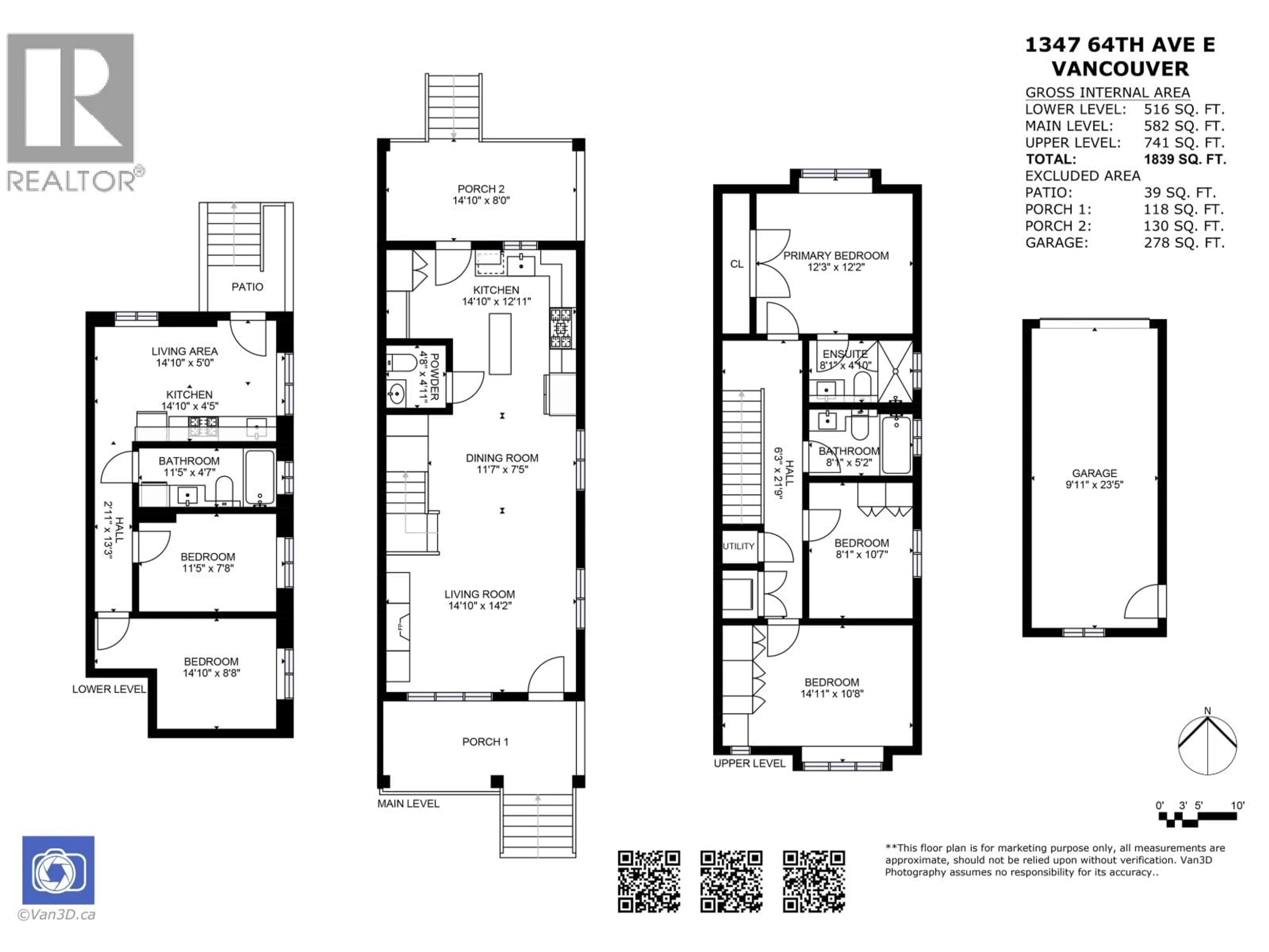 Floor plan for 1347 64TH AVENUE, Vancouver British Columbia V5X2P2