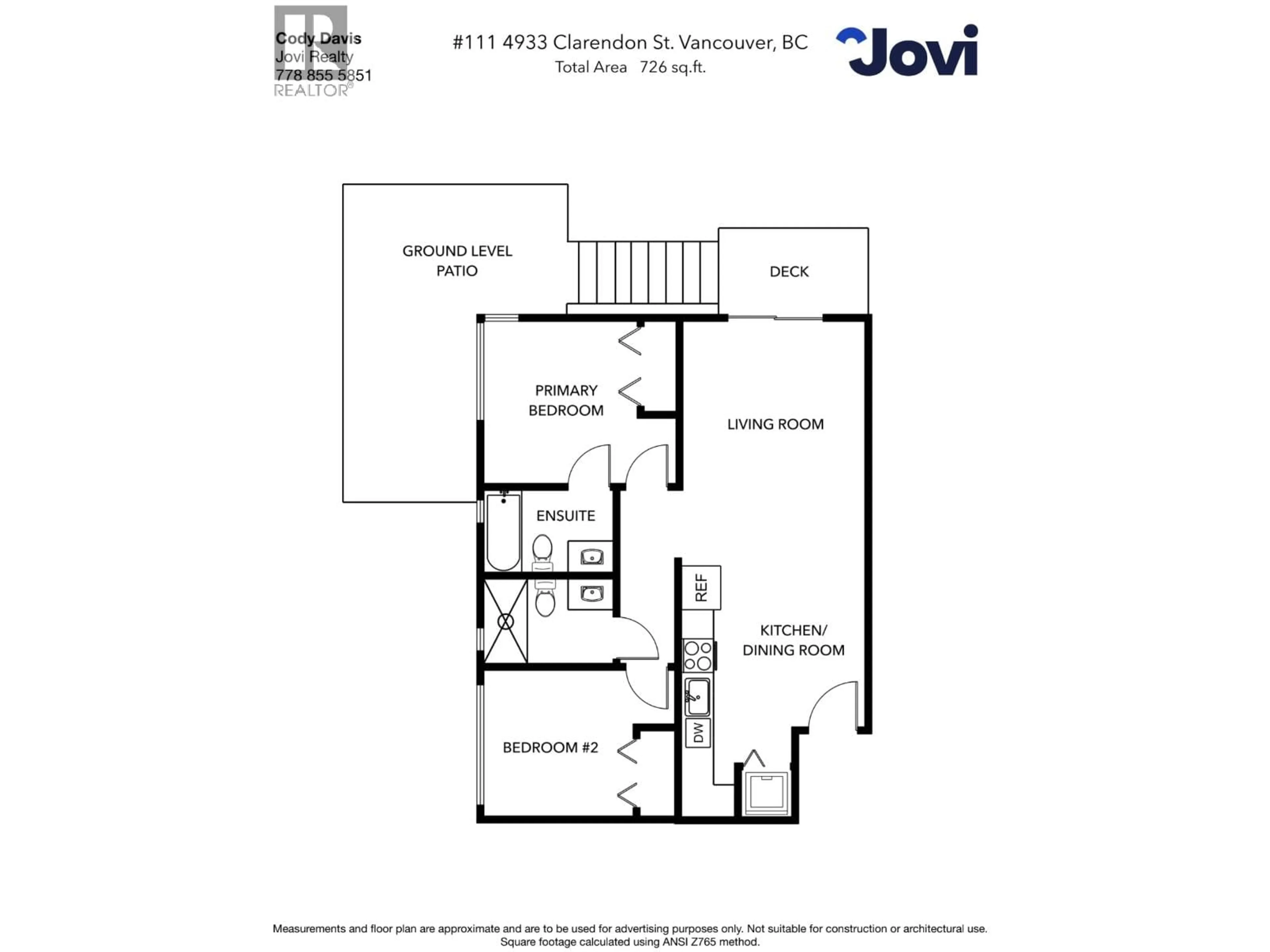 Floor plan for 111 - 4933 CLARENDON STREET, Vancouver British Columbia V5R3J3
