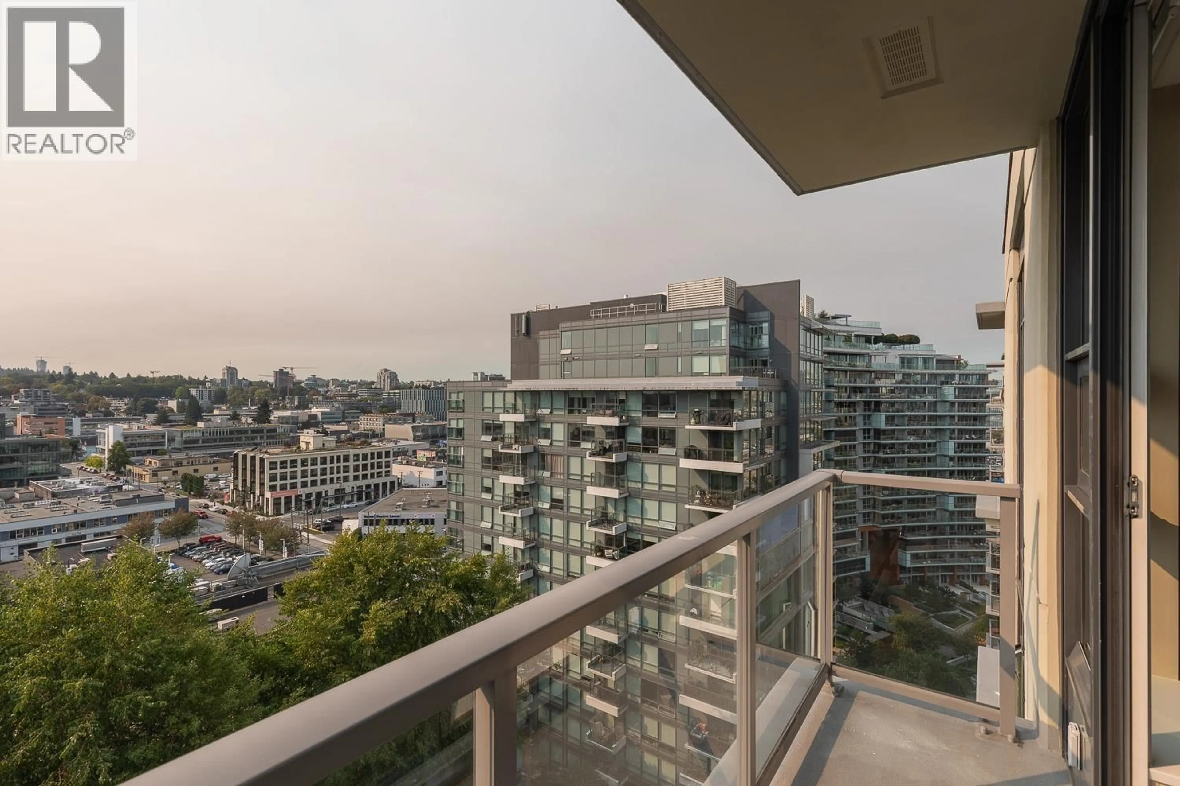 Balcony in the apartment, city buildings view from balcony for 1506 - 168 1ST AVENUE, Vancouver British Columbia V5Y0H6