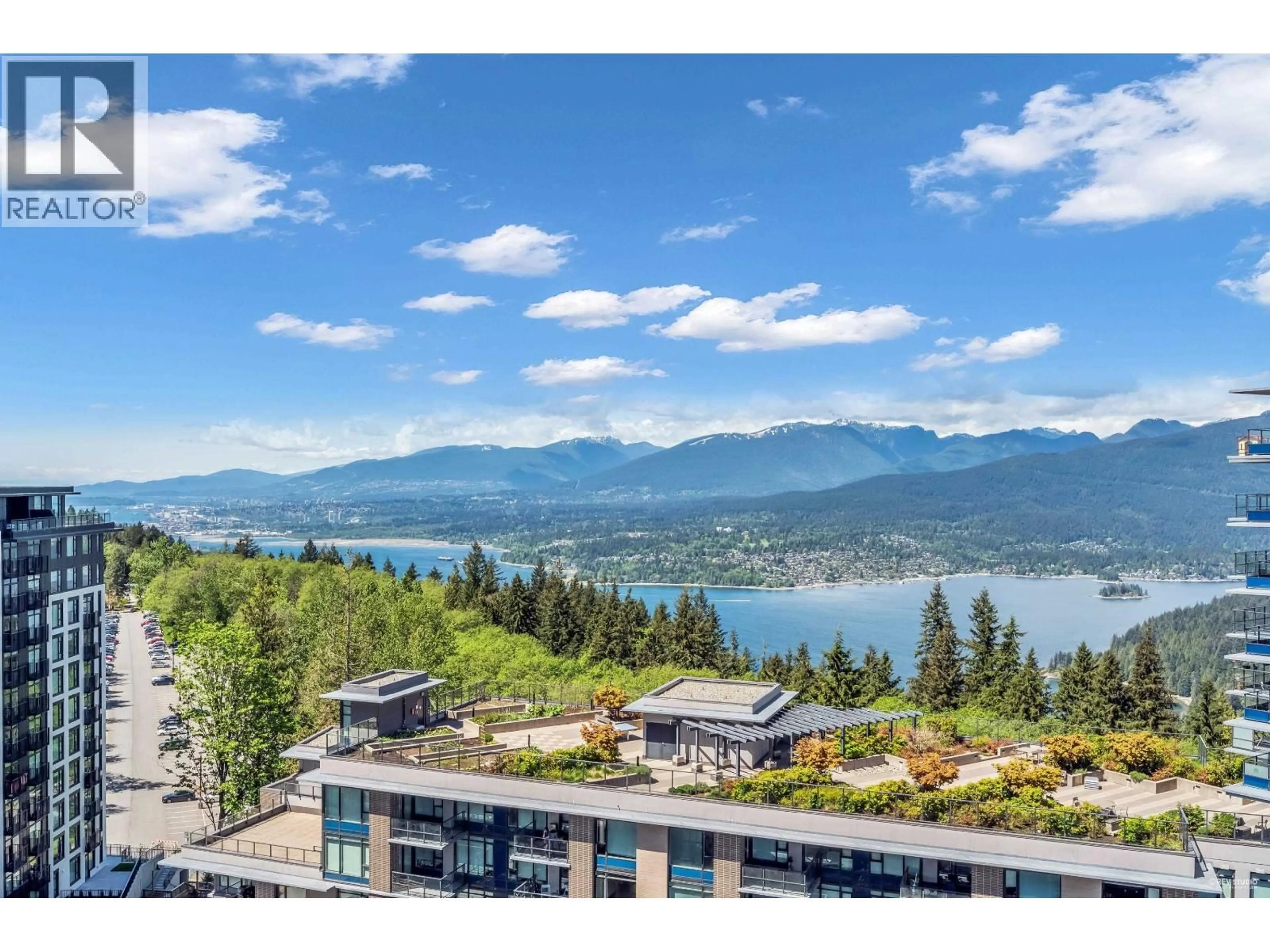 A pic from outside/outdoor area/front of a property/back of a property/a pic from drone, water/lake/river/ocean view for 1201 - 8761 UNIVERSITY CRESCENT, Burnaby British Columbia V5A4Y8