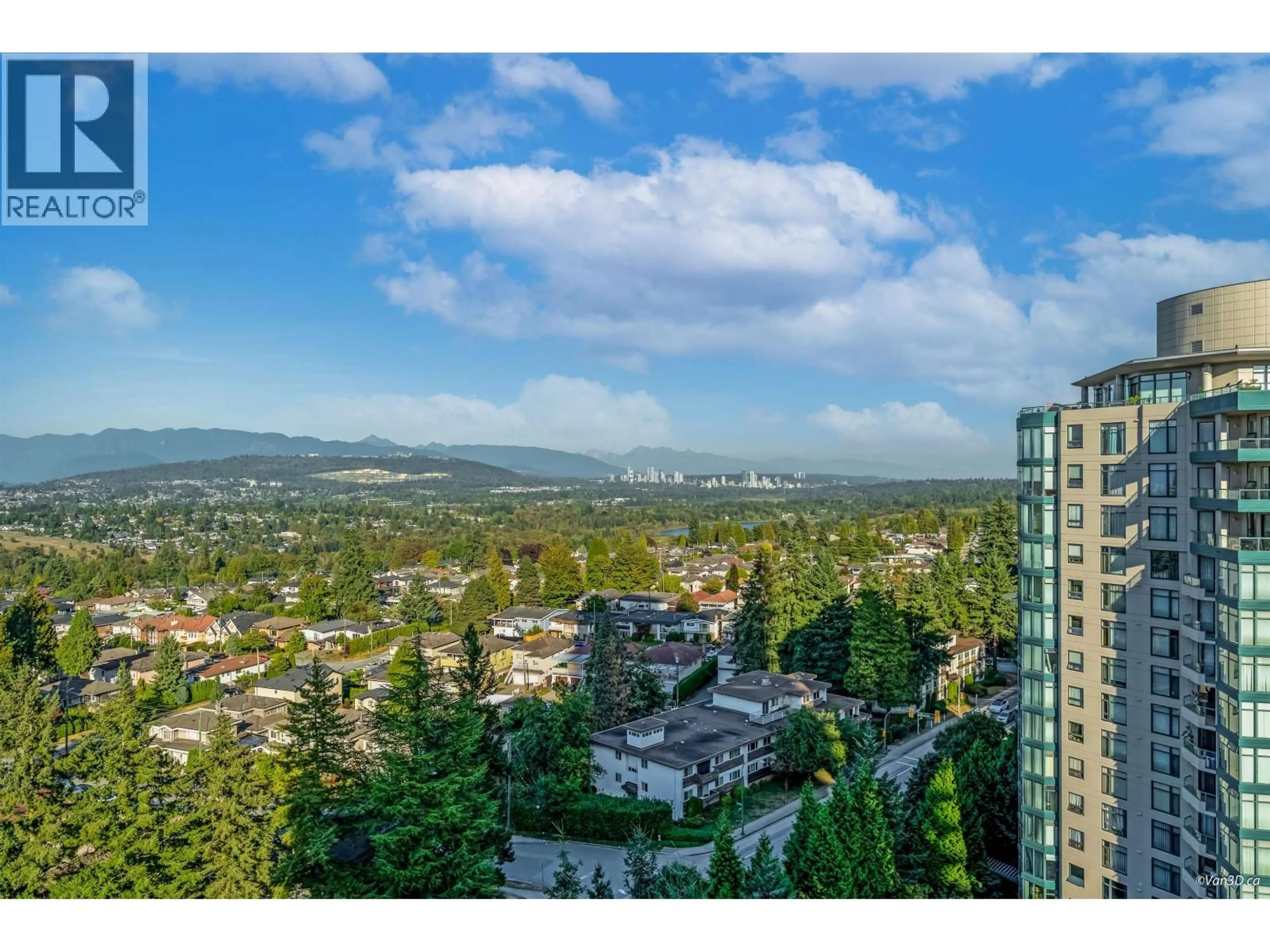 A pic from outside/outdoor area/front of a property/back of a property/a pic from drone, mountain view for 1703 - 4505 HAZEL STREET, Burnaby British Columbia V5B4T1