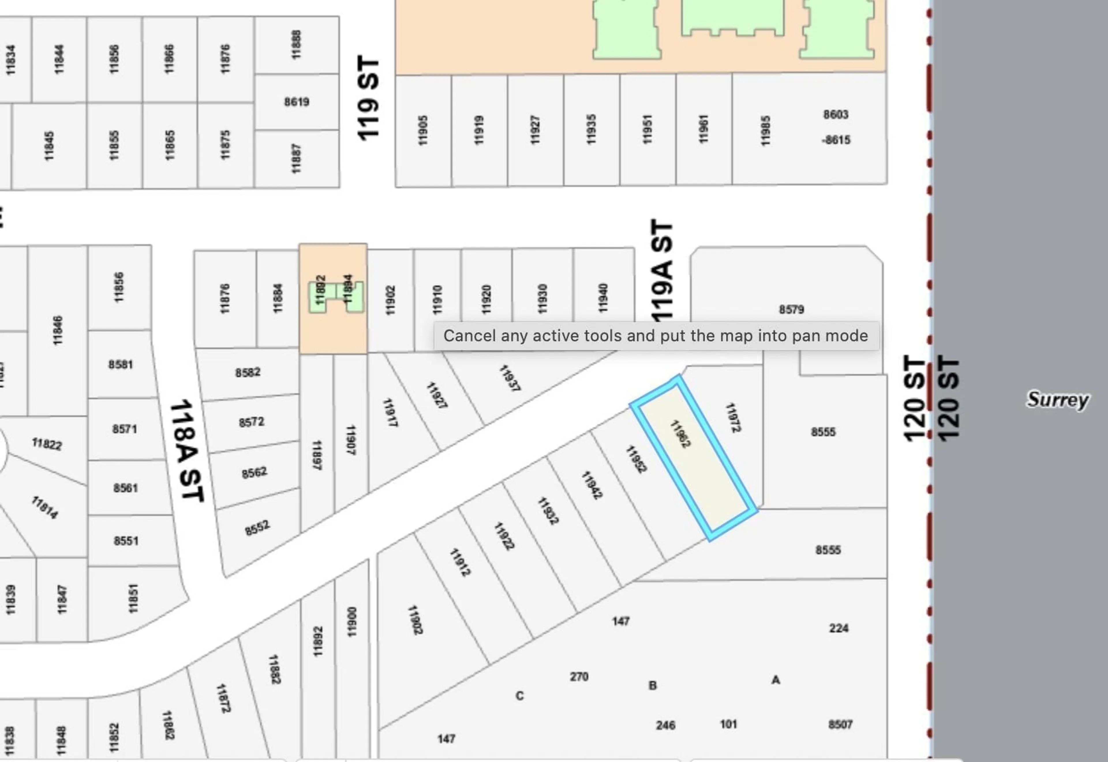 Picture of a map for 11962 85A, Delta British Columbia V4C6V4