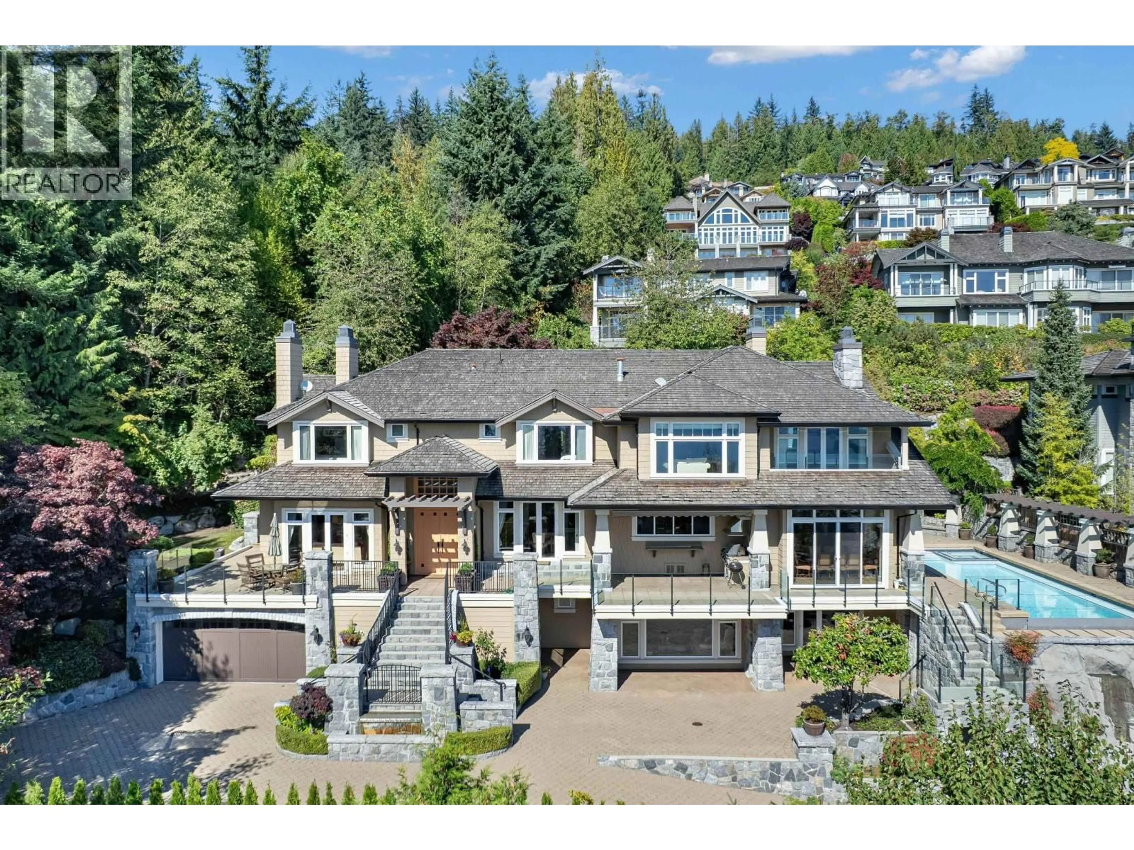 A pic from outside/outdoor area/front of a property/back of a property/a pic from drone, mountain view for 2495 HUDSON COURT, West Vancouver British Columbia V7S3J2